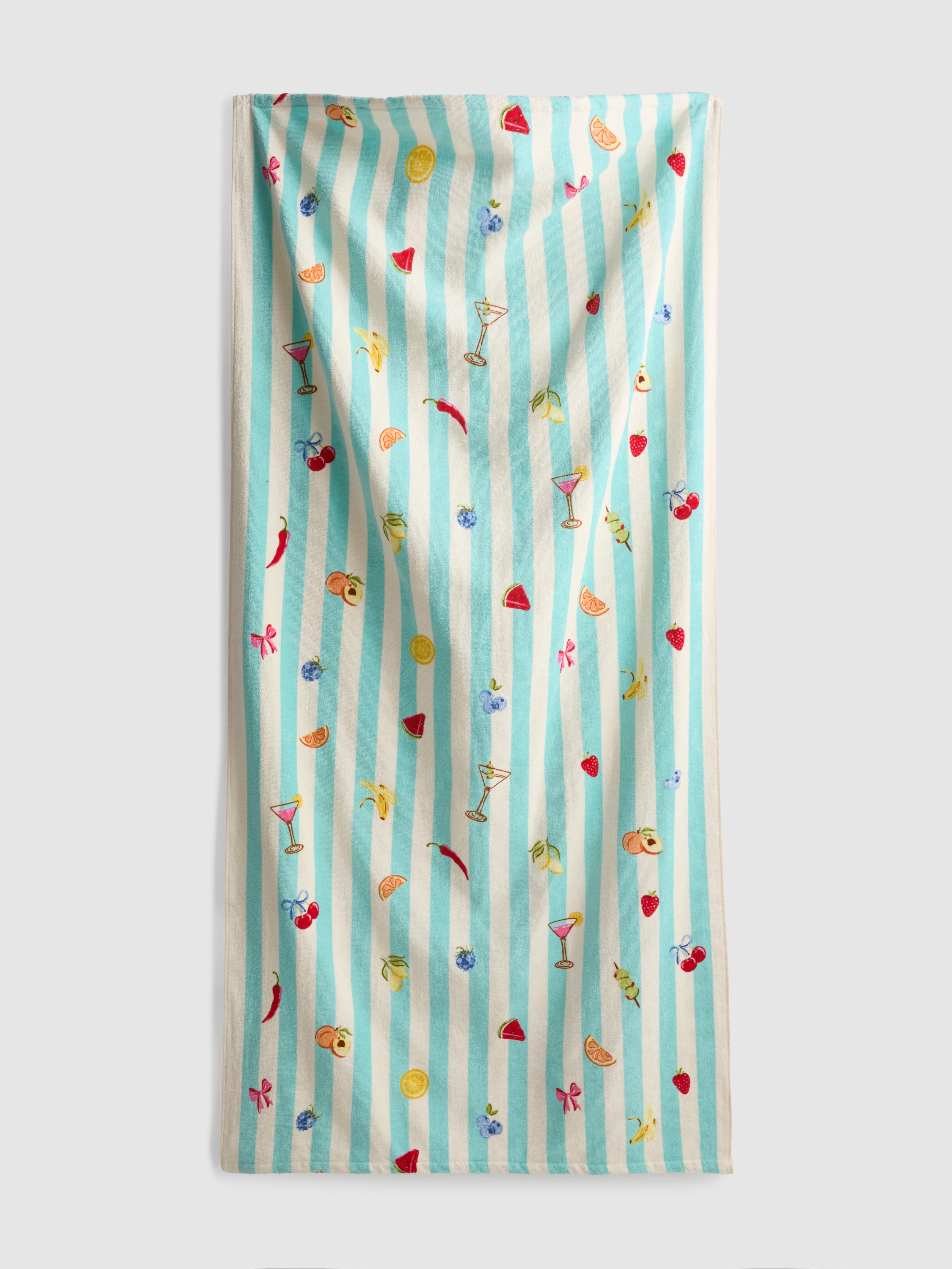 Serviette de plage imprimée Jaune citron