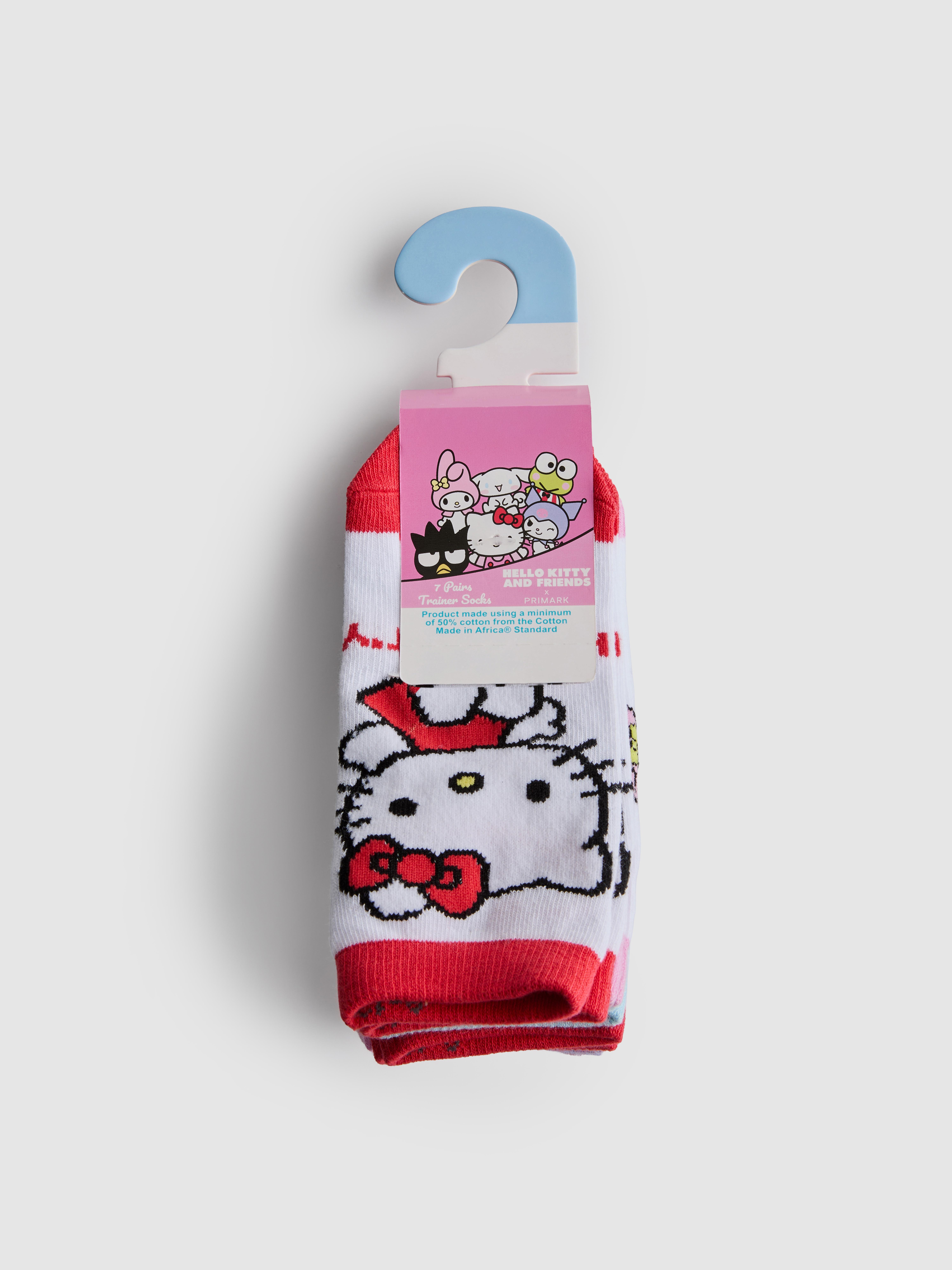 Pack 7 pares meias ténis personagens Hello Kitty