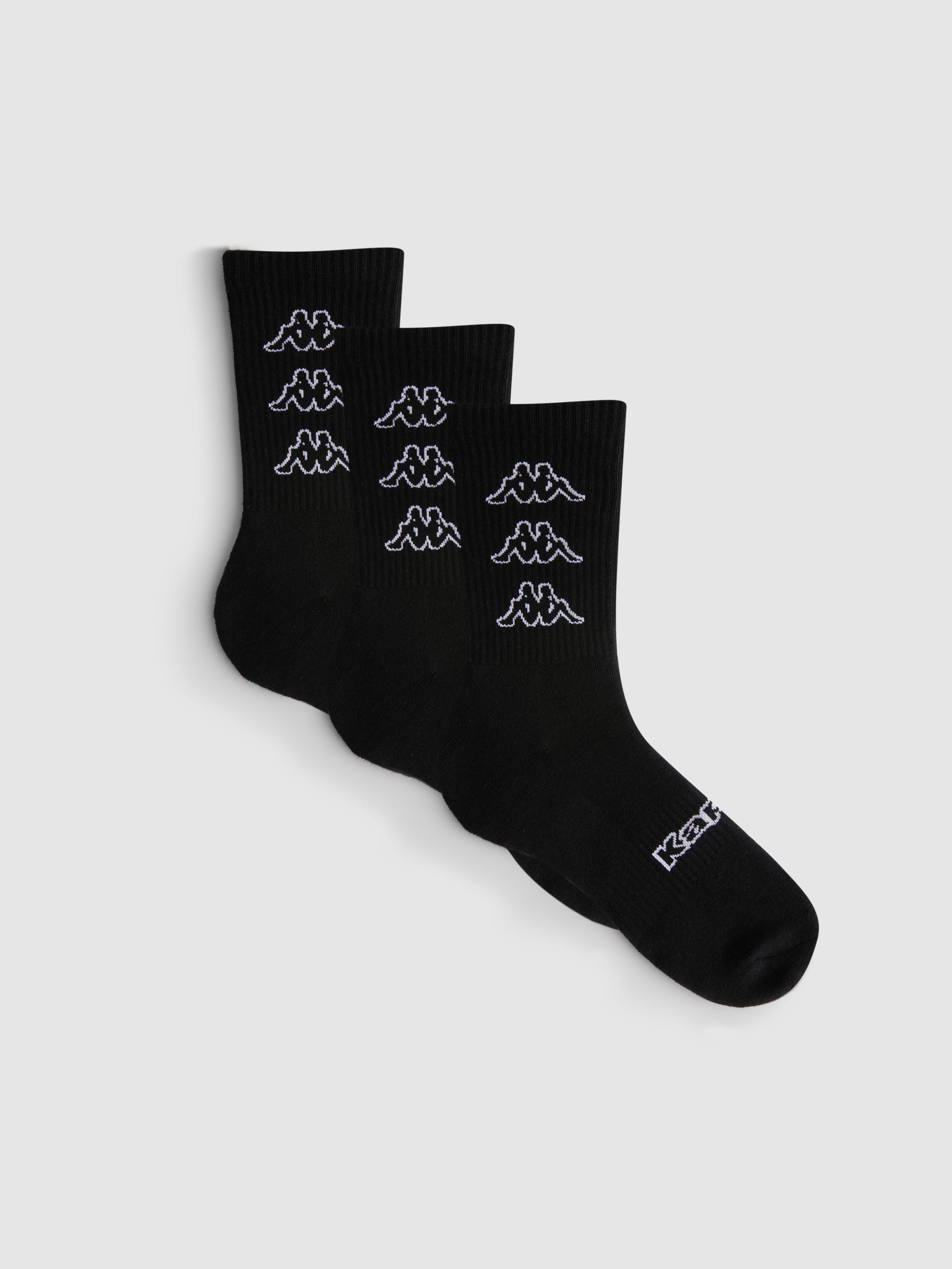 Men's Black 3-Pack Kappa x Primark Sports Socks
