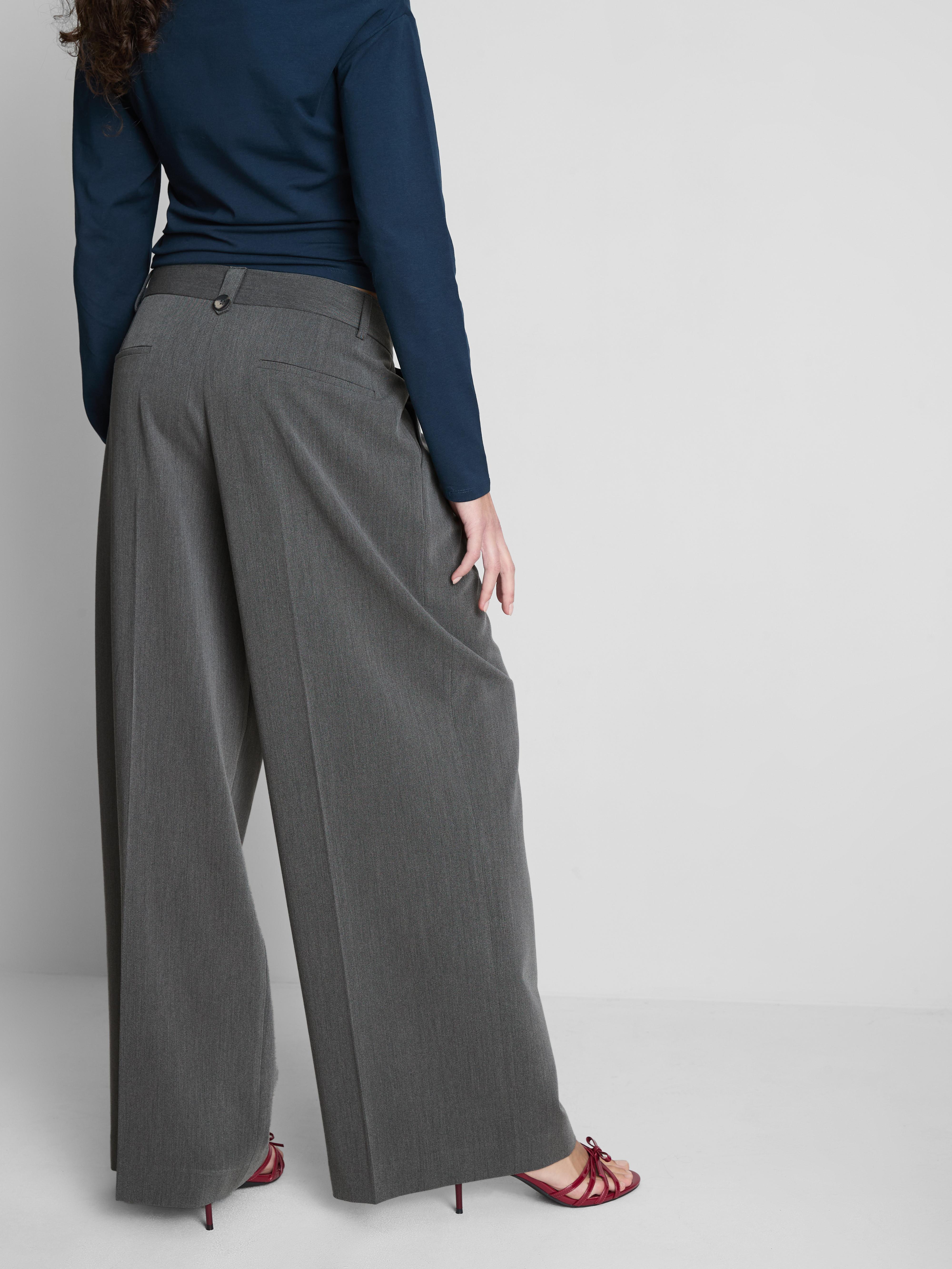 Women's Gray The Primark Scene | Pleated Wide-Leg Pants