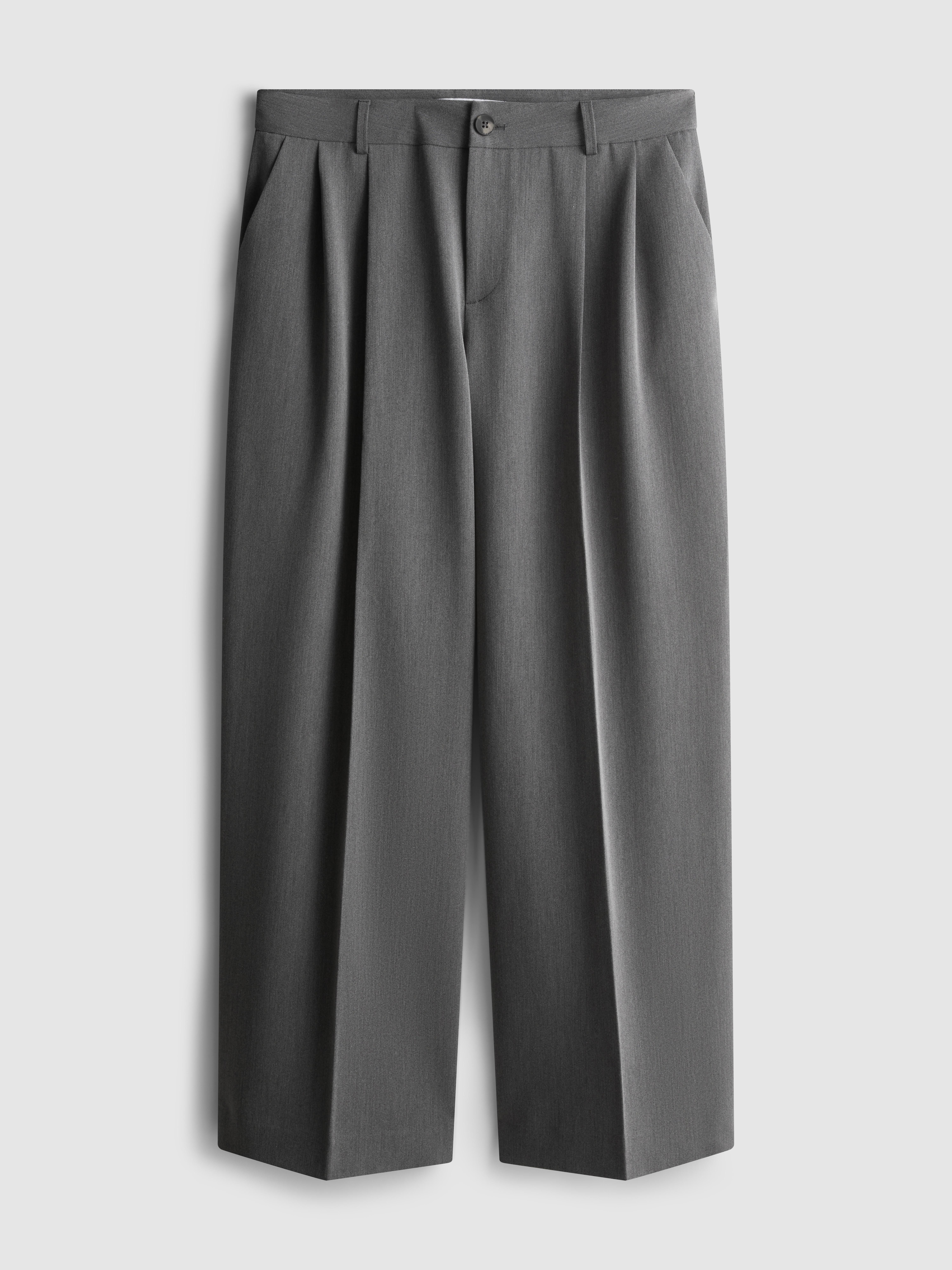 Women's Gray The Primark Scene | Pleated Wide-Leg Pants