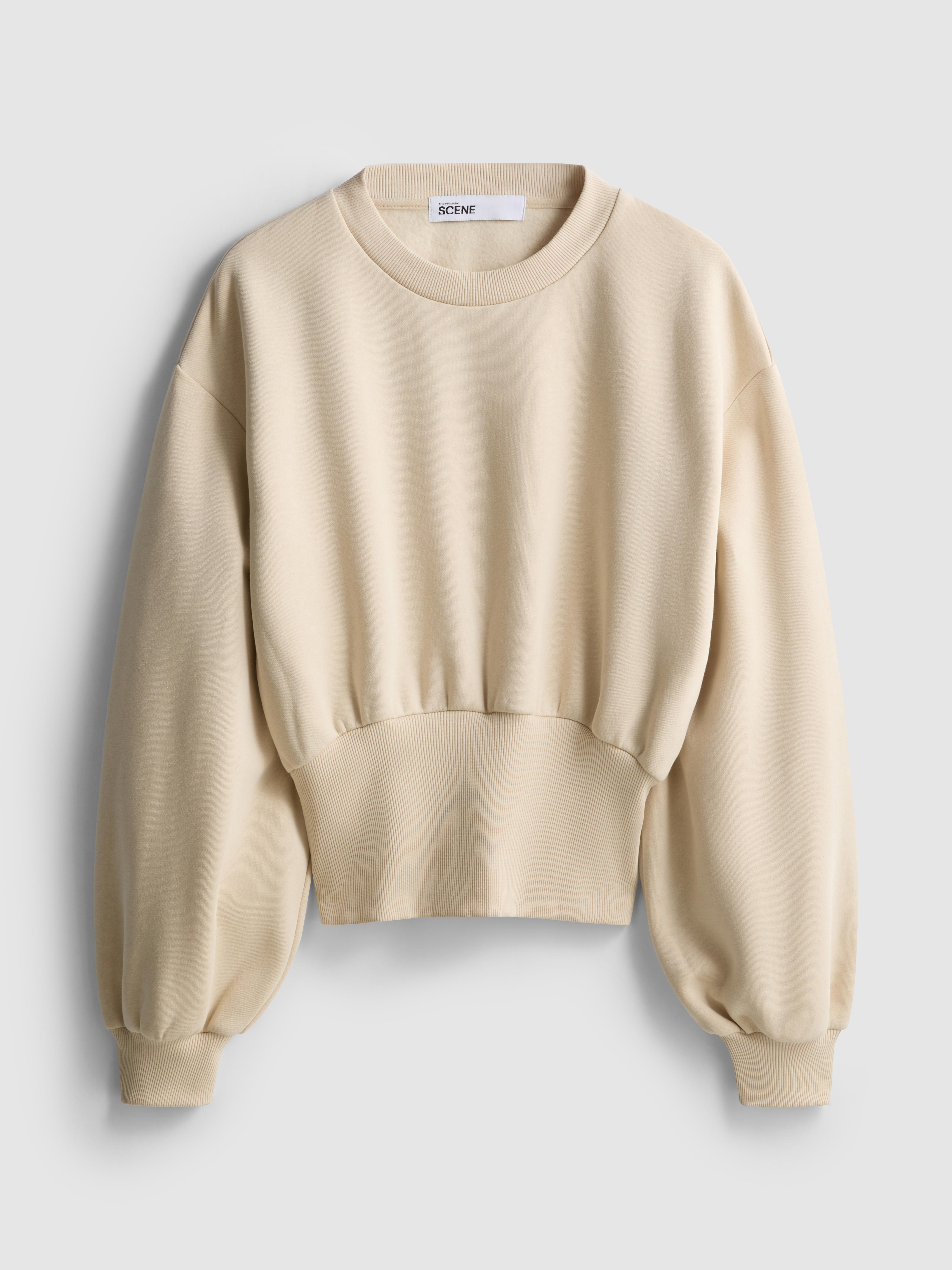 Women's Stone Sculpted Bodice Crop Sweatshirt