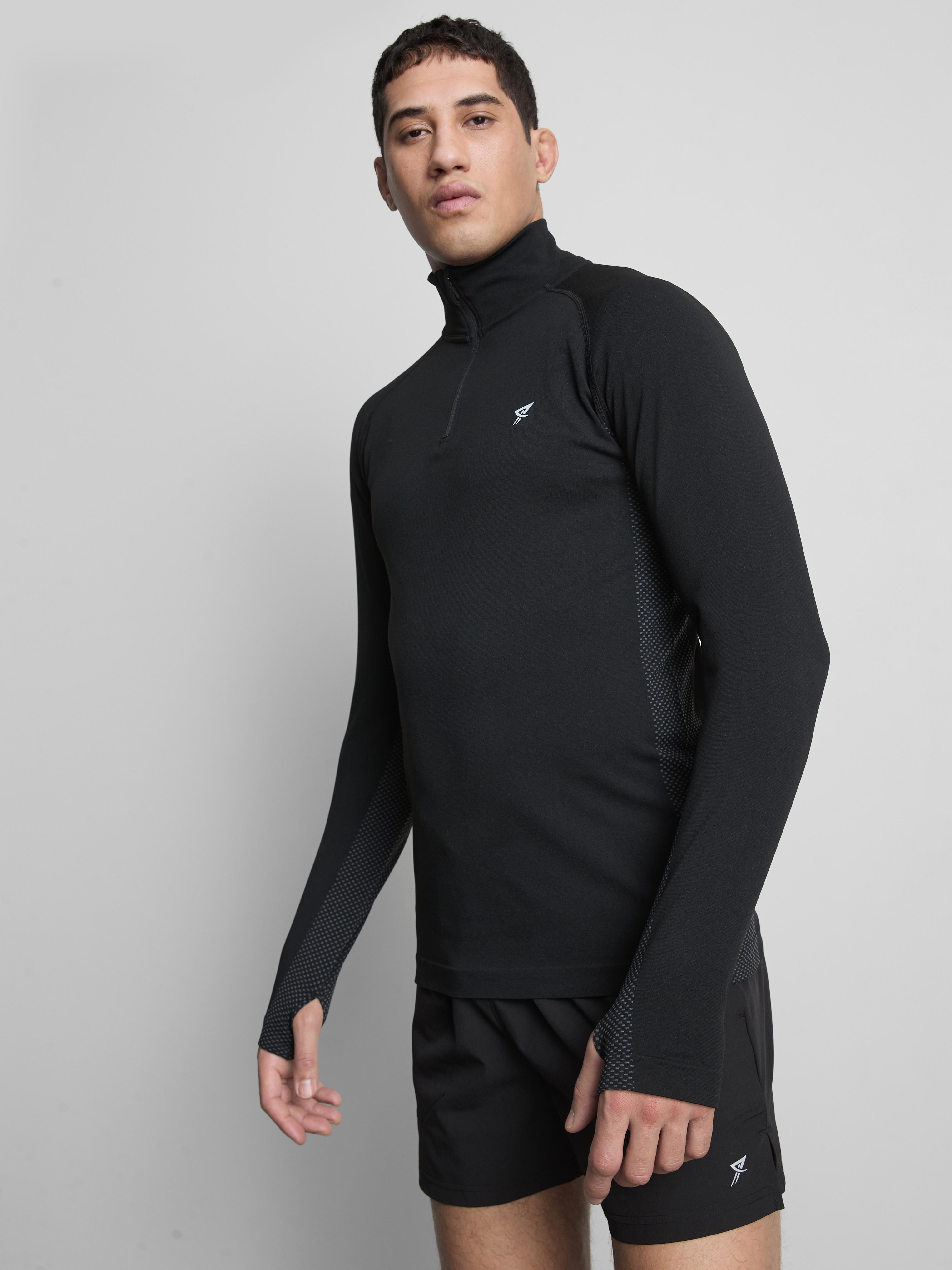 Men's Black Performance Quarter Zip Top