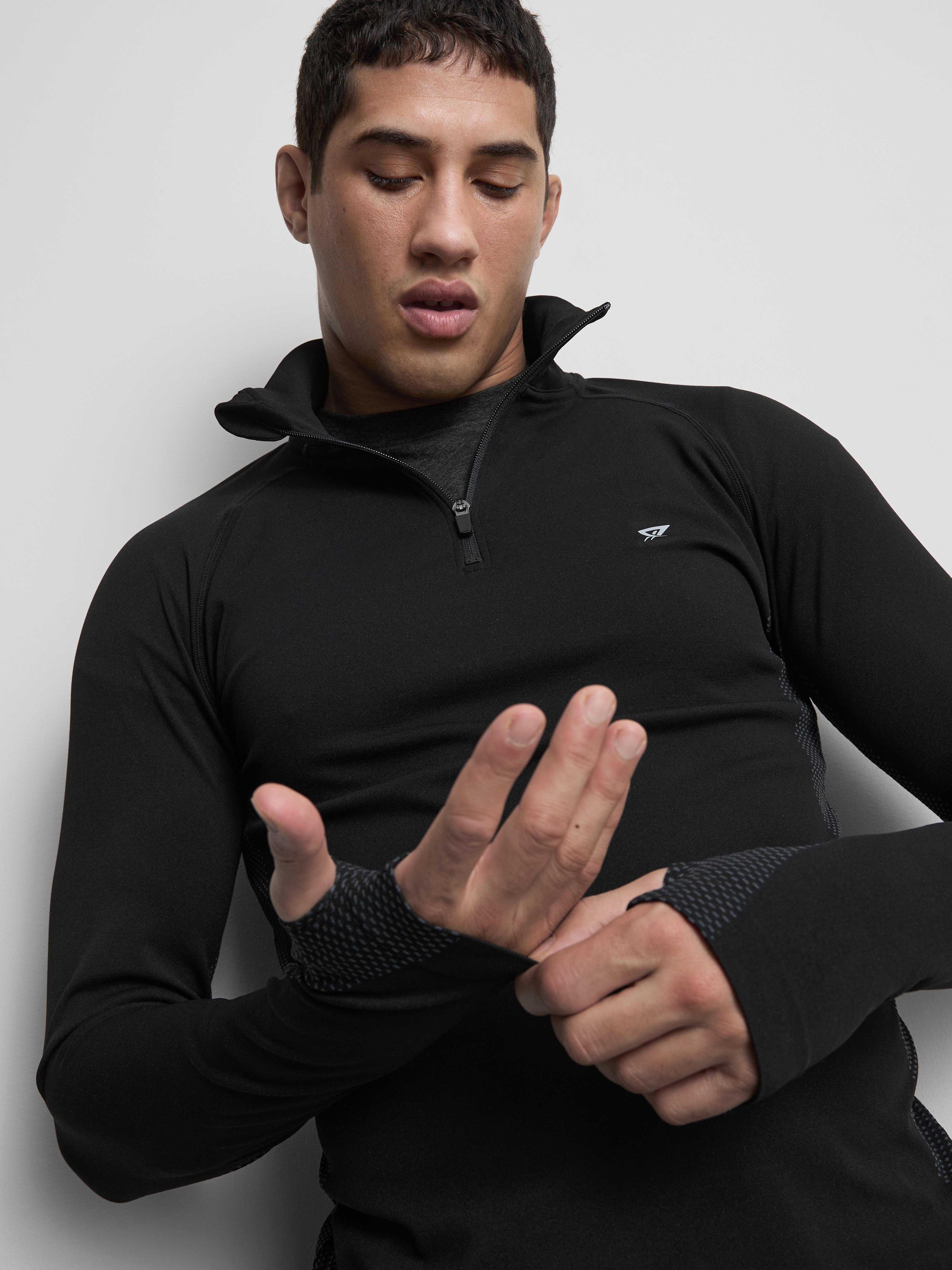 Men's Black Performance Quarter Zip Top