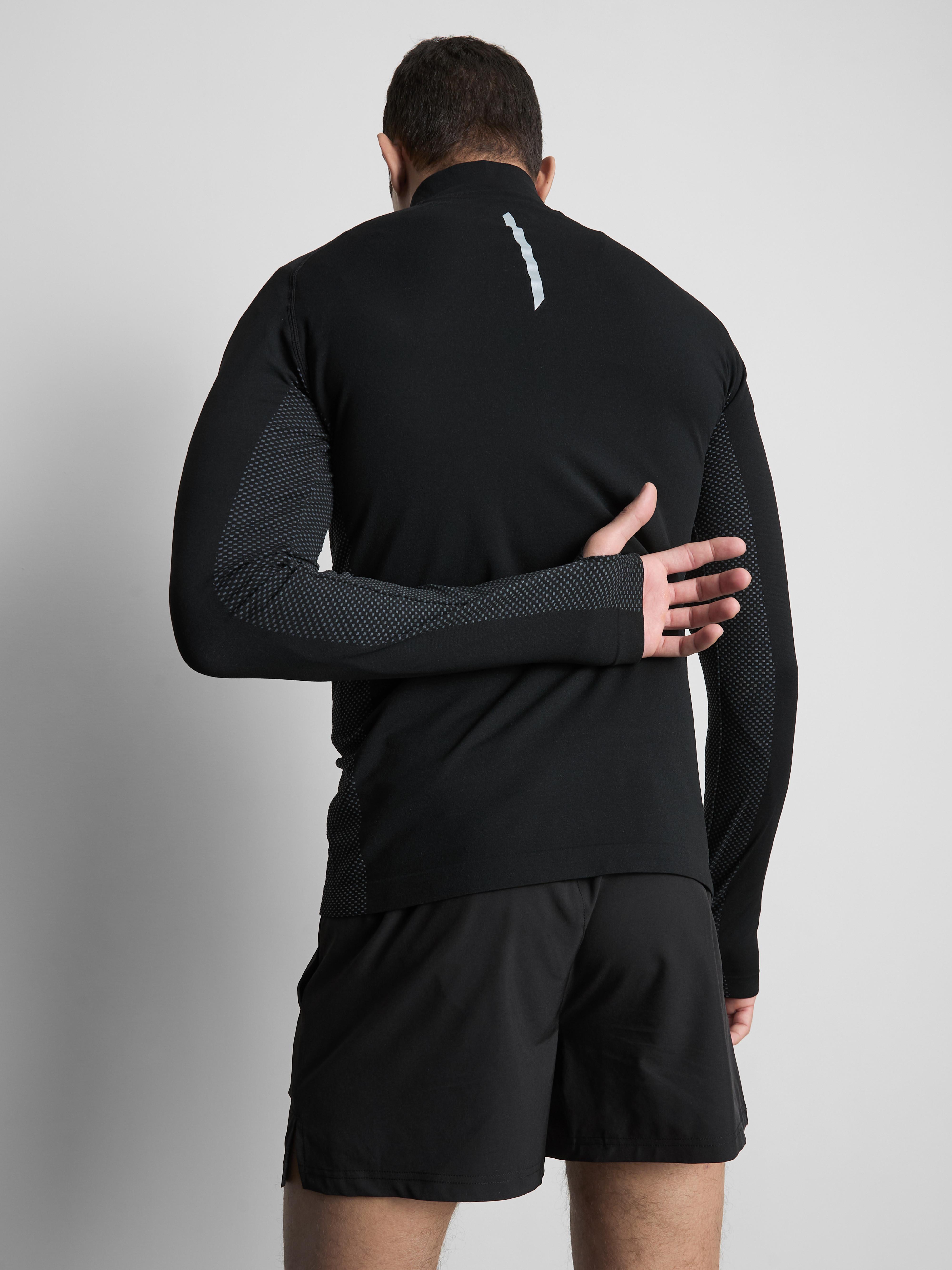 Men's Black Performance Quarter Zip Top