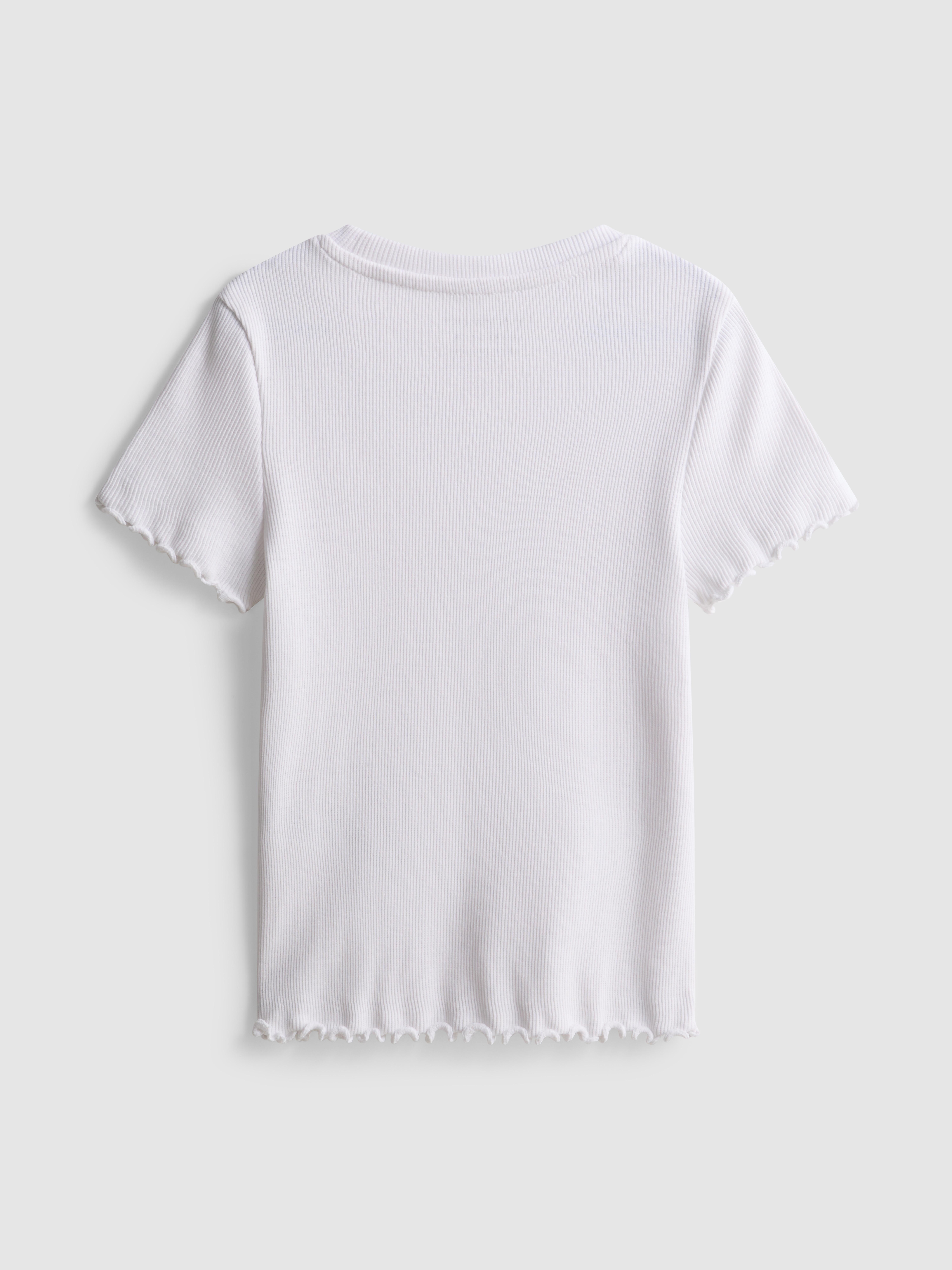 1,5-8 jr | Geribd T-shirt met geschulpte rand