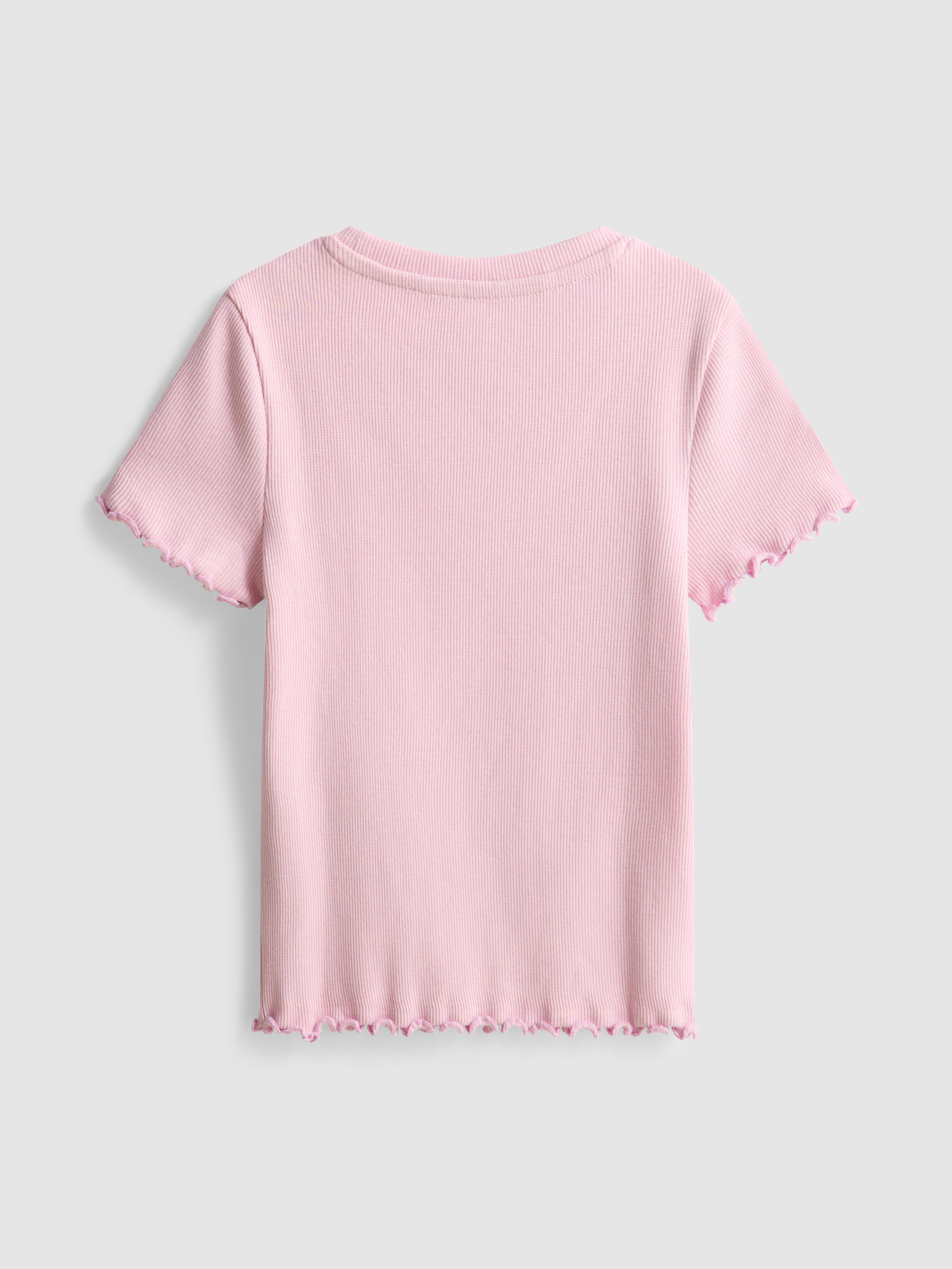 1,5-8 jr | Geribd T-shirt met geschulpte rand