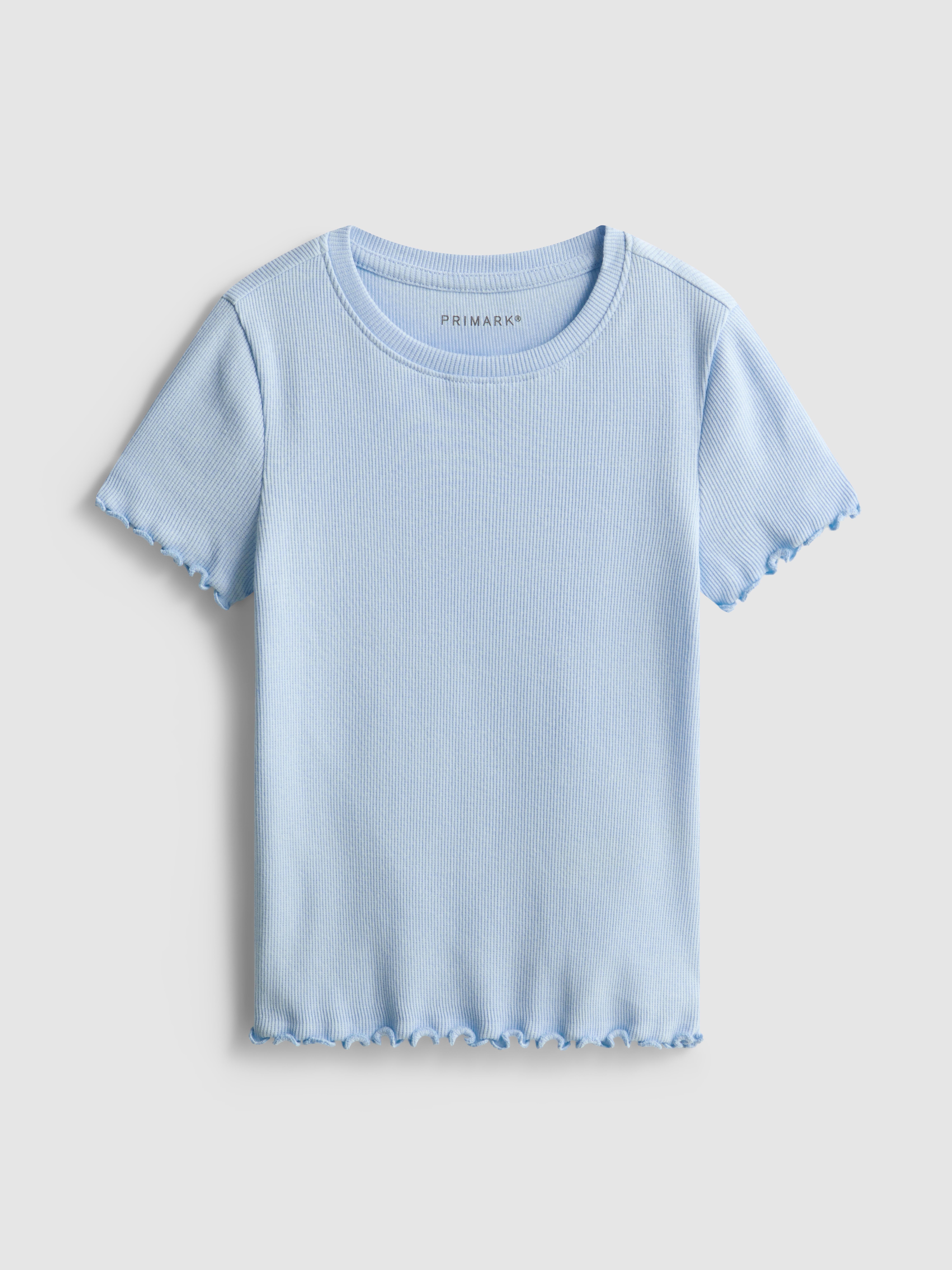 1,5–8 Jahre | Geripptes T-Shirt mit gekräuseltem Saum Blau