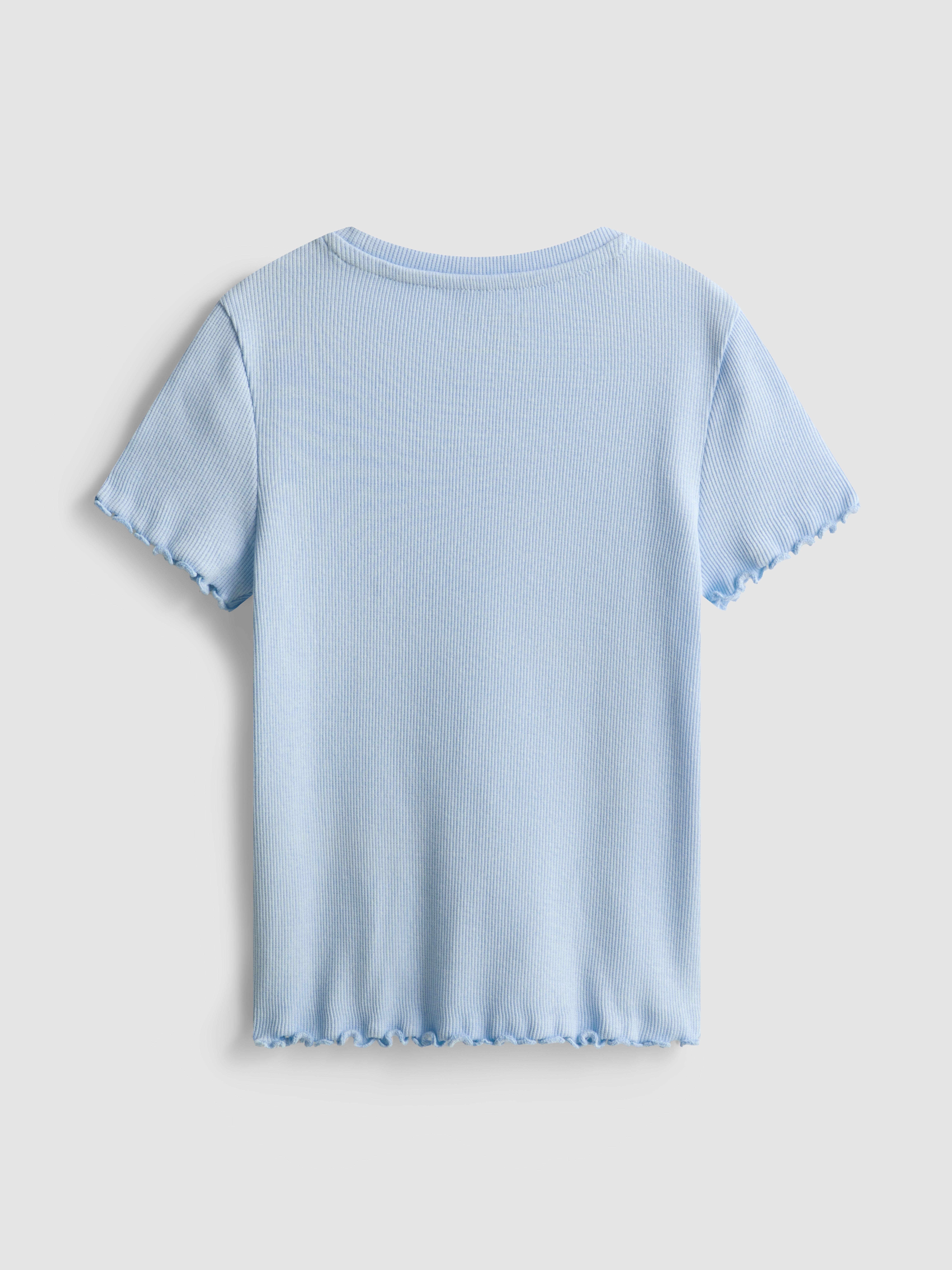 1,5–8 Jahre | Geripptes T-Shirt mit gekräuseltem Saum