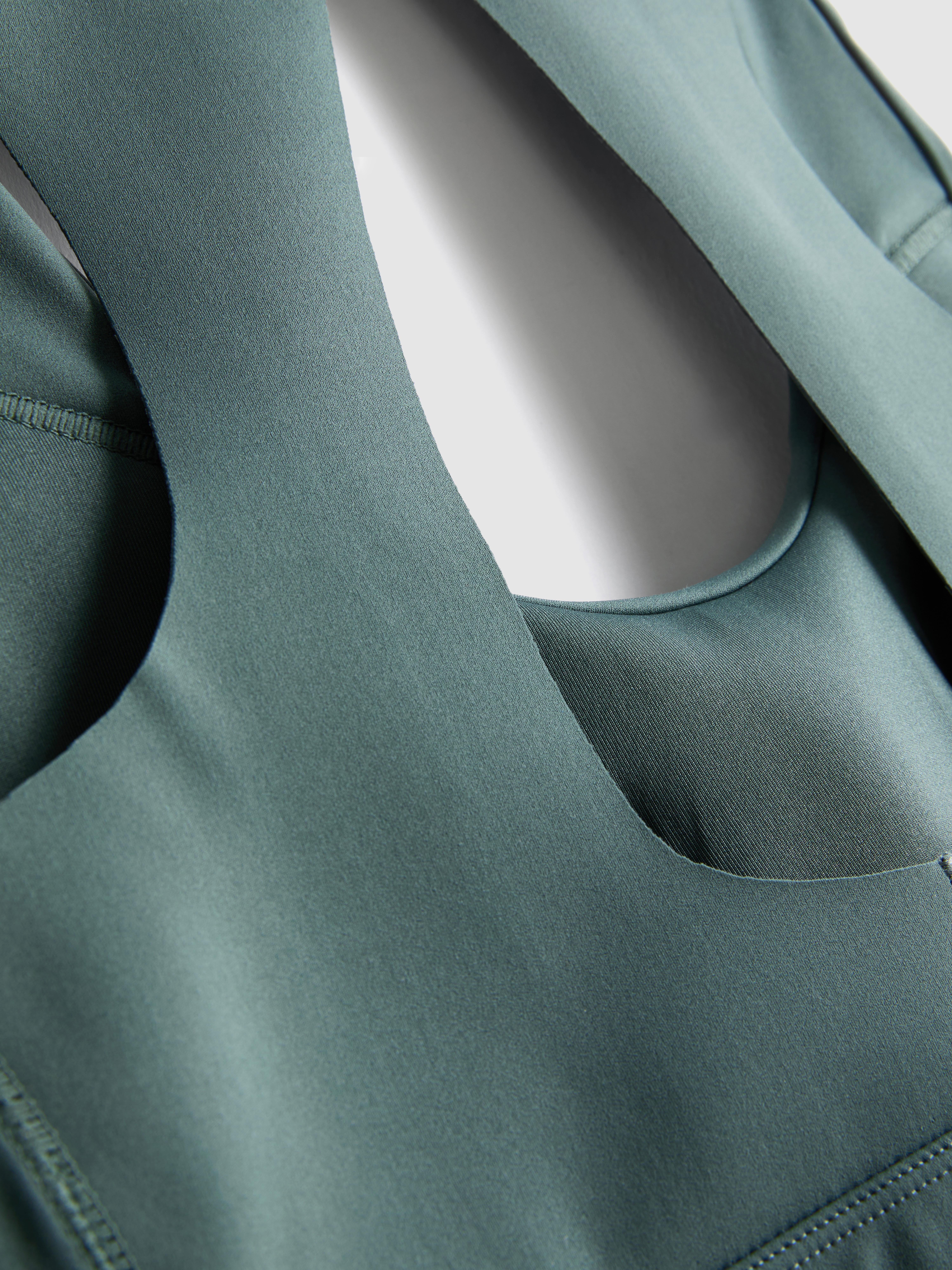 Women's Green BodySculpt Cut-Out Crop Top