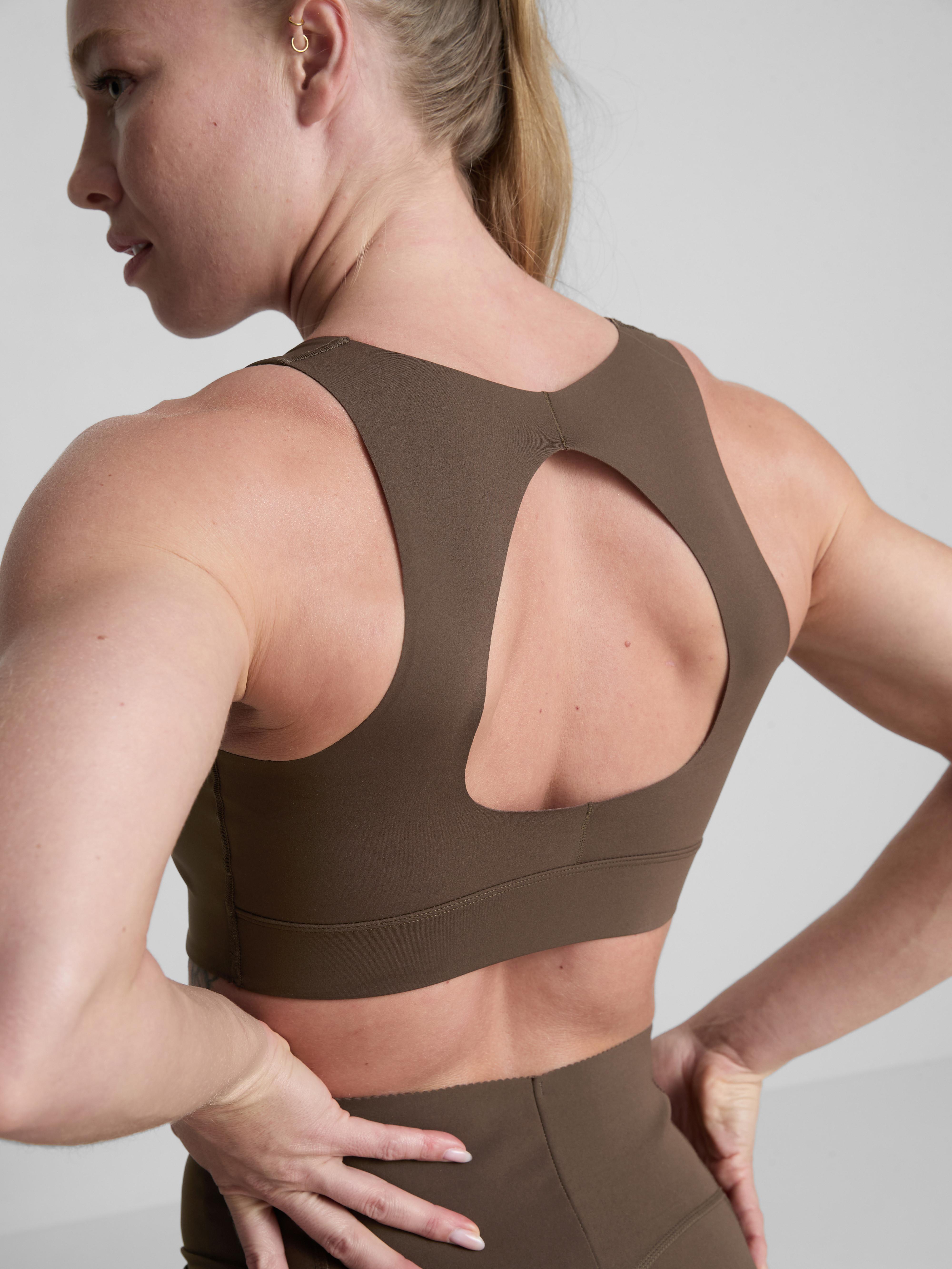 Women's Chocolate BodySculpt Cut-Out Crop Top