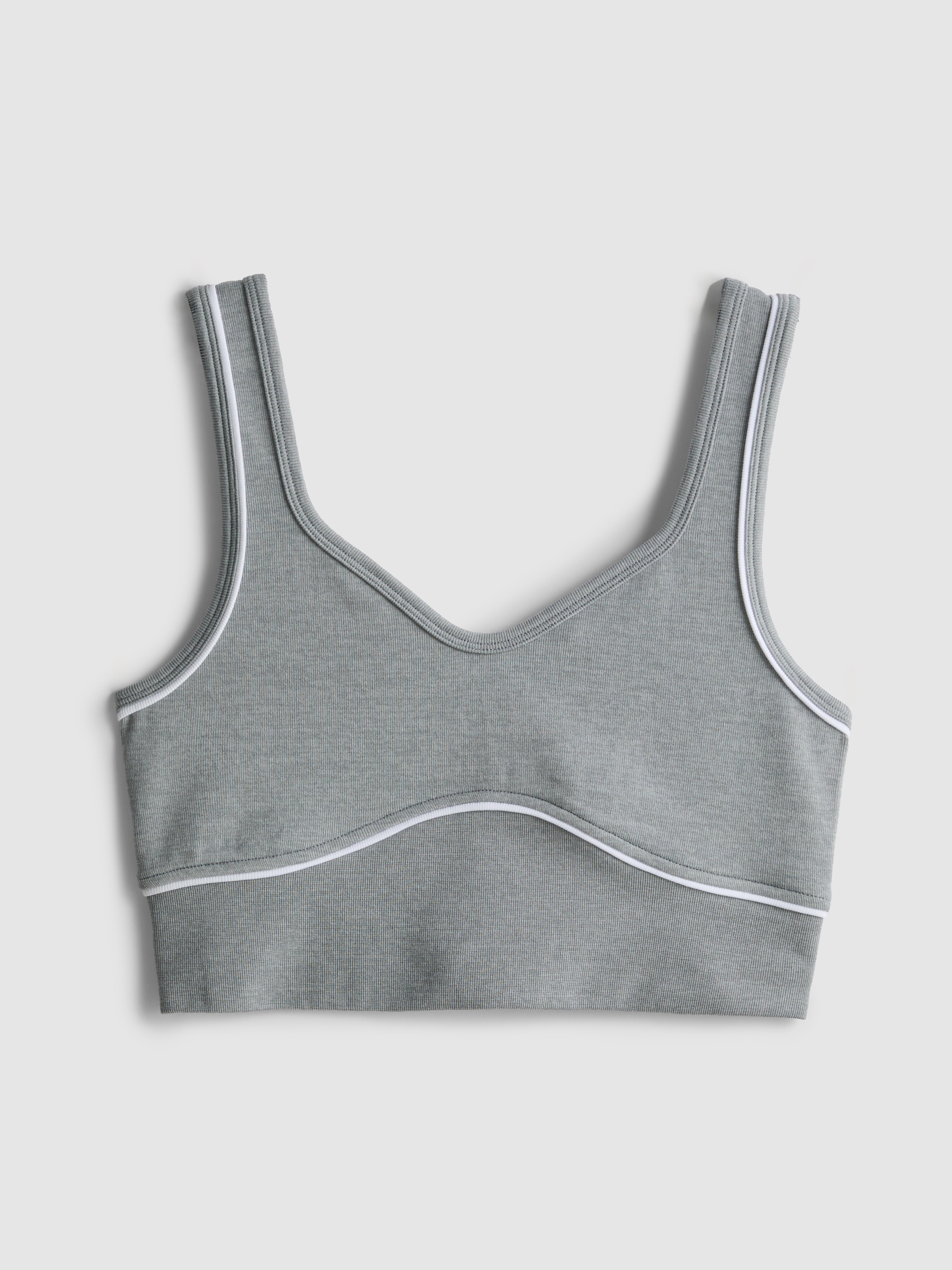 Naadloze korte sporttop met biezen