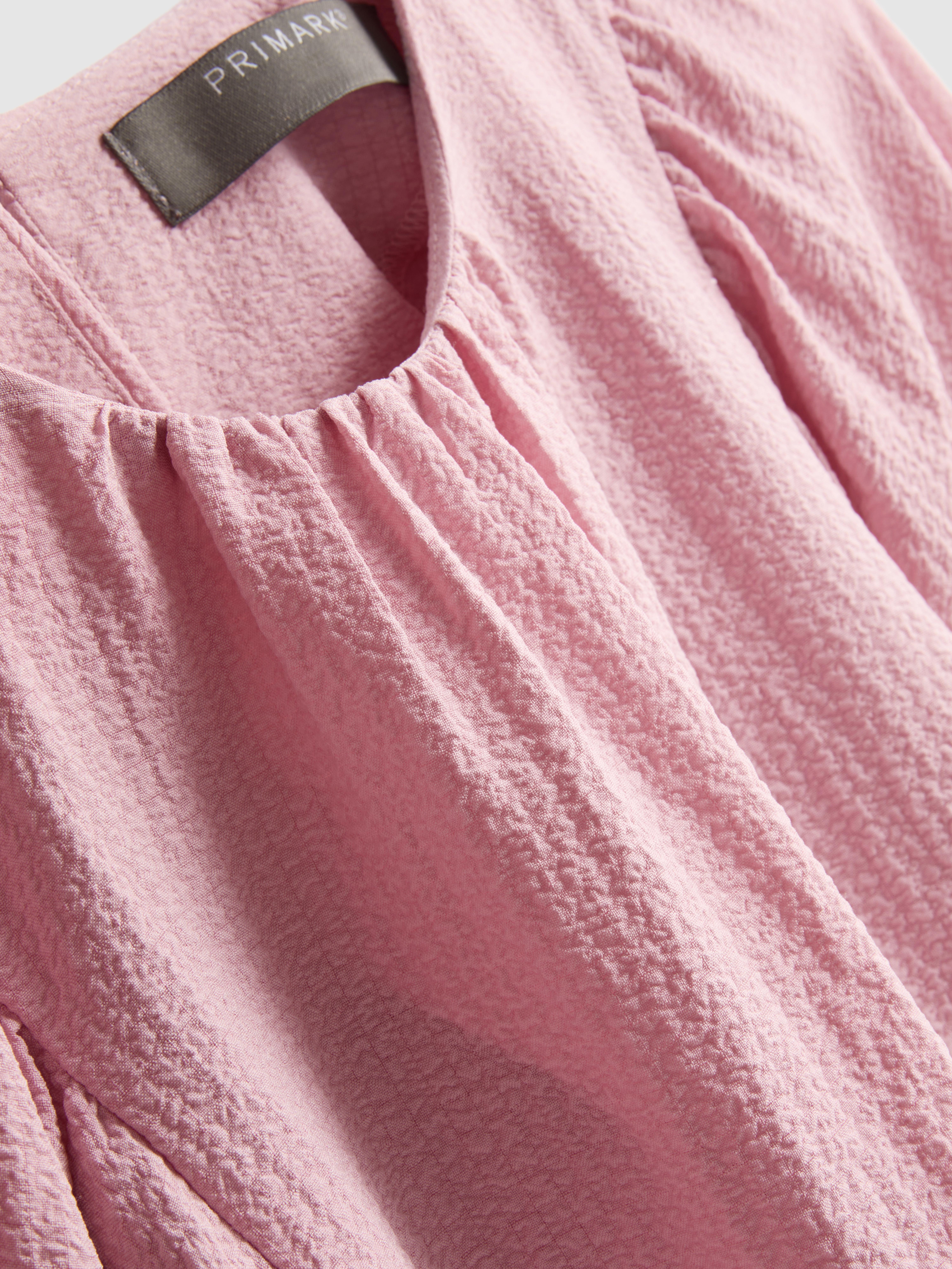 Textured Balloon-Sleeve Blouse