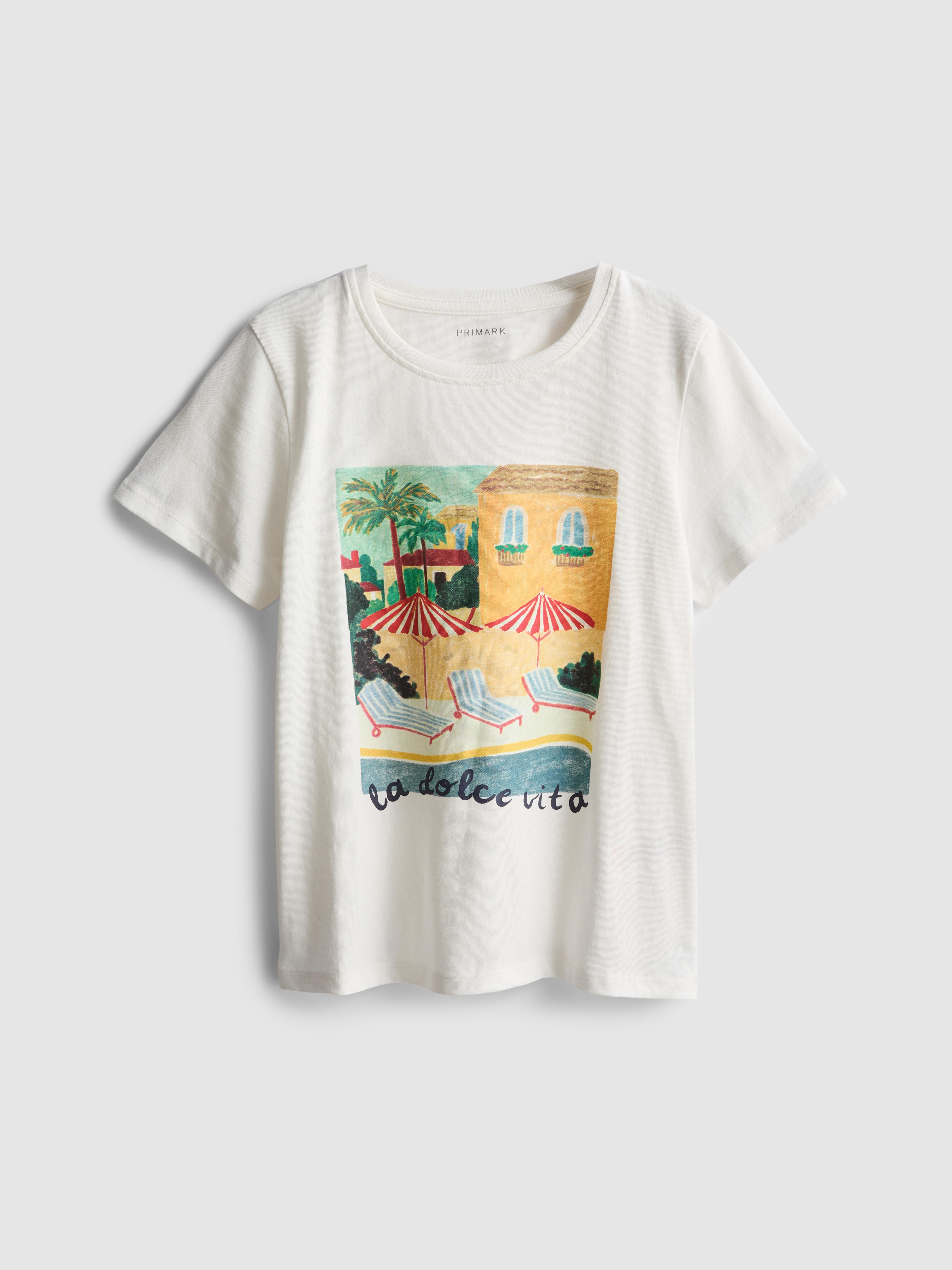 7–15 Jahre | T-Shirt aus reiner Baumwolle mit Print