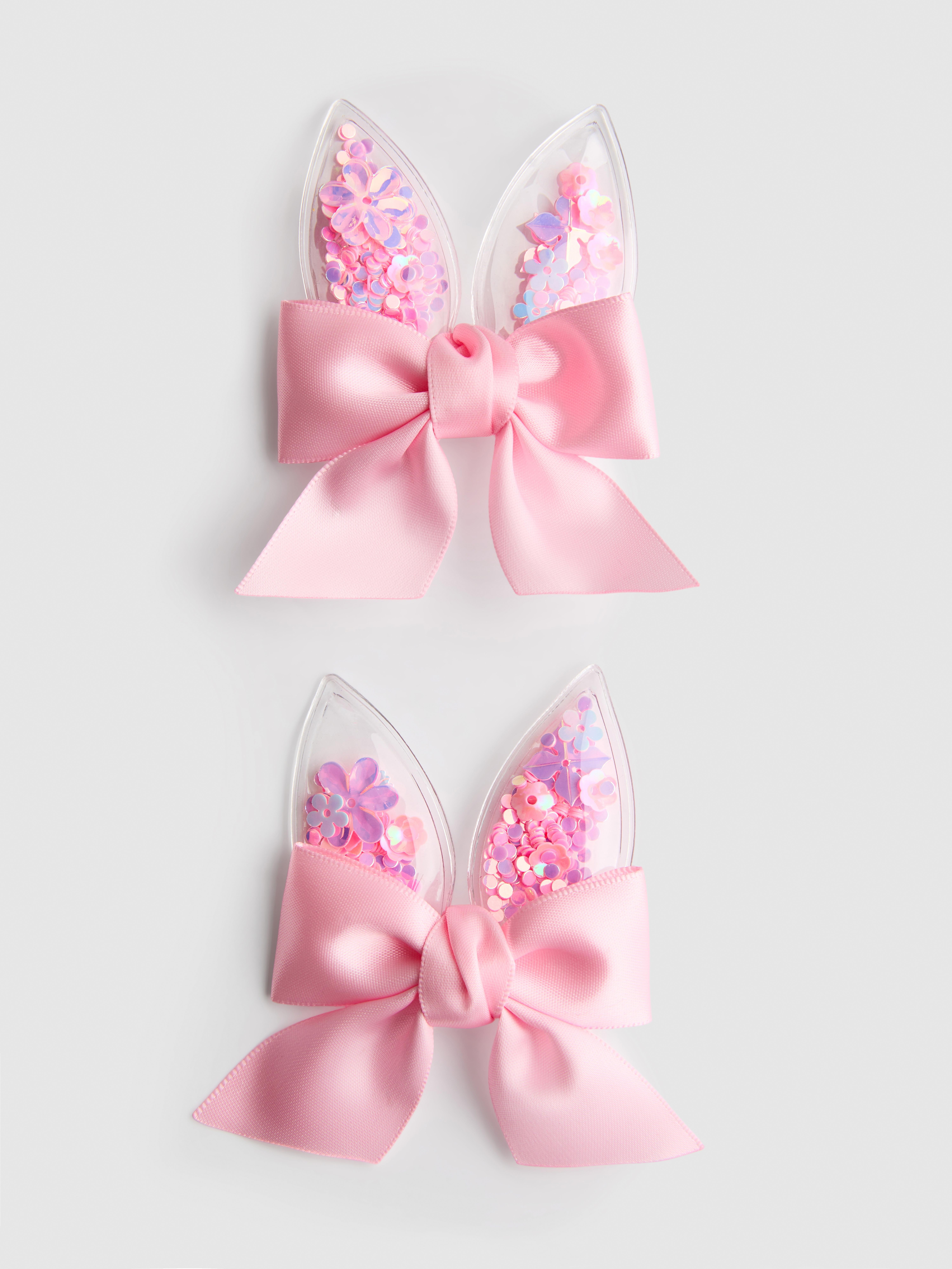 2pk Bunny Ear Hair Clips
