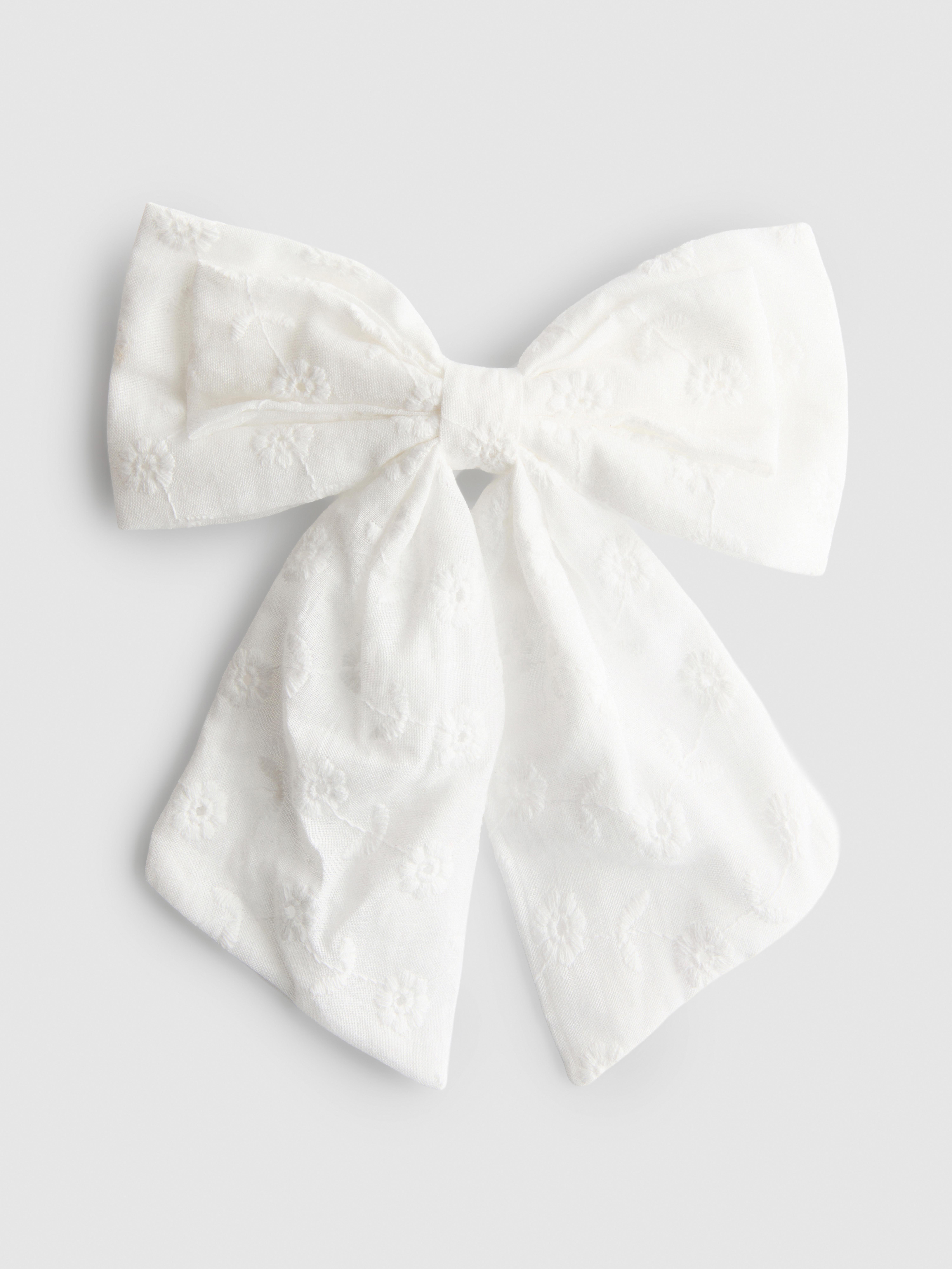 Broderie Anglaise Bow Hair Clip