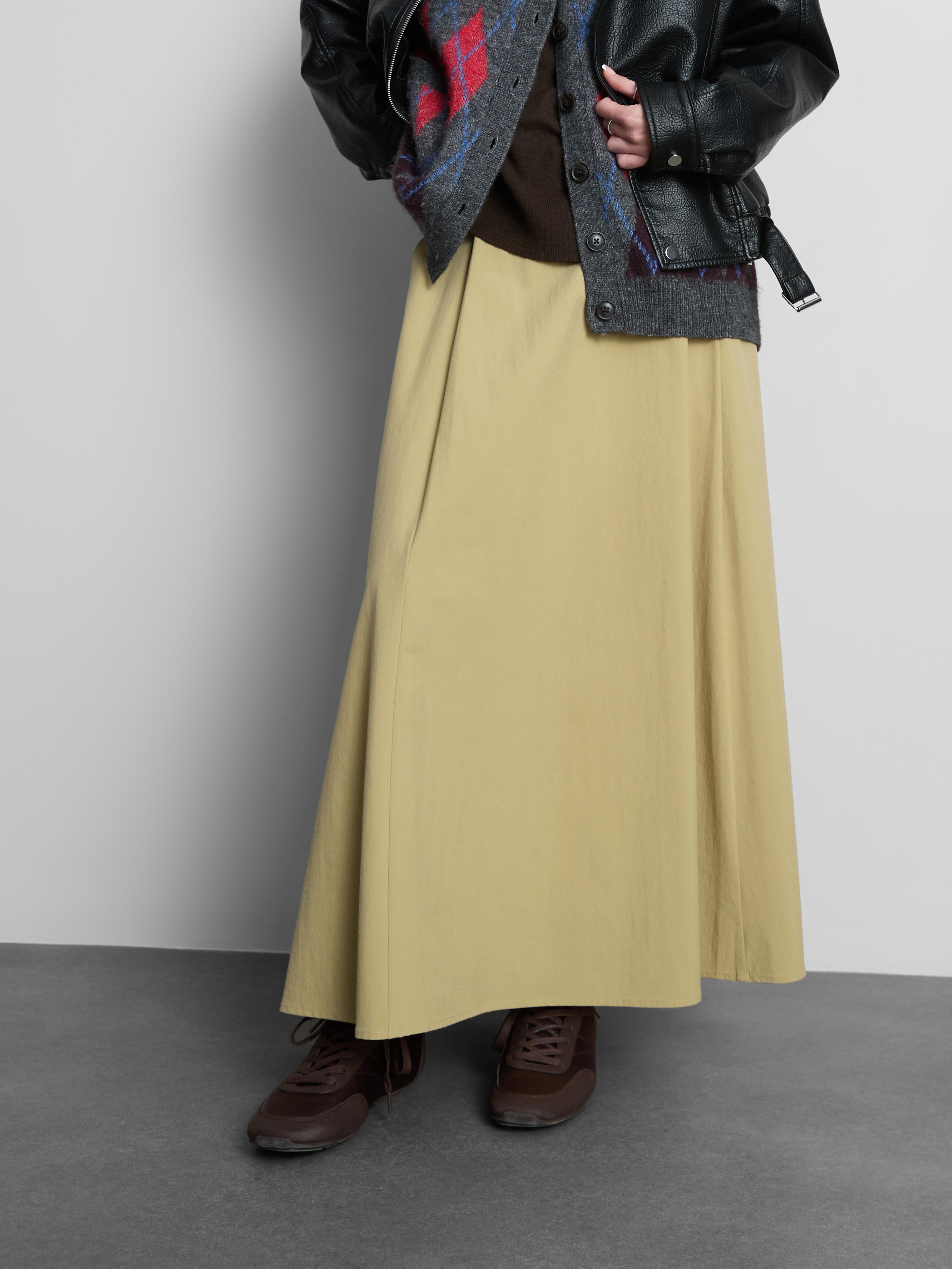 Women's Beige Circle Midi Skirt