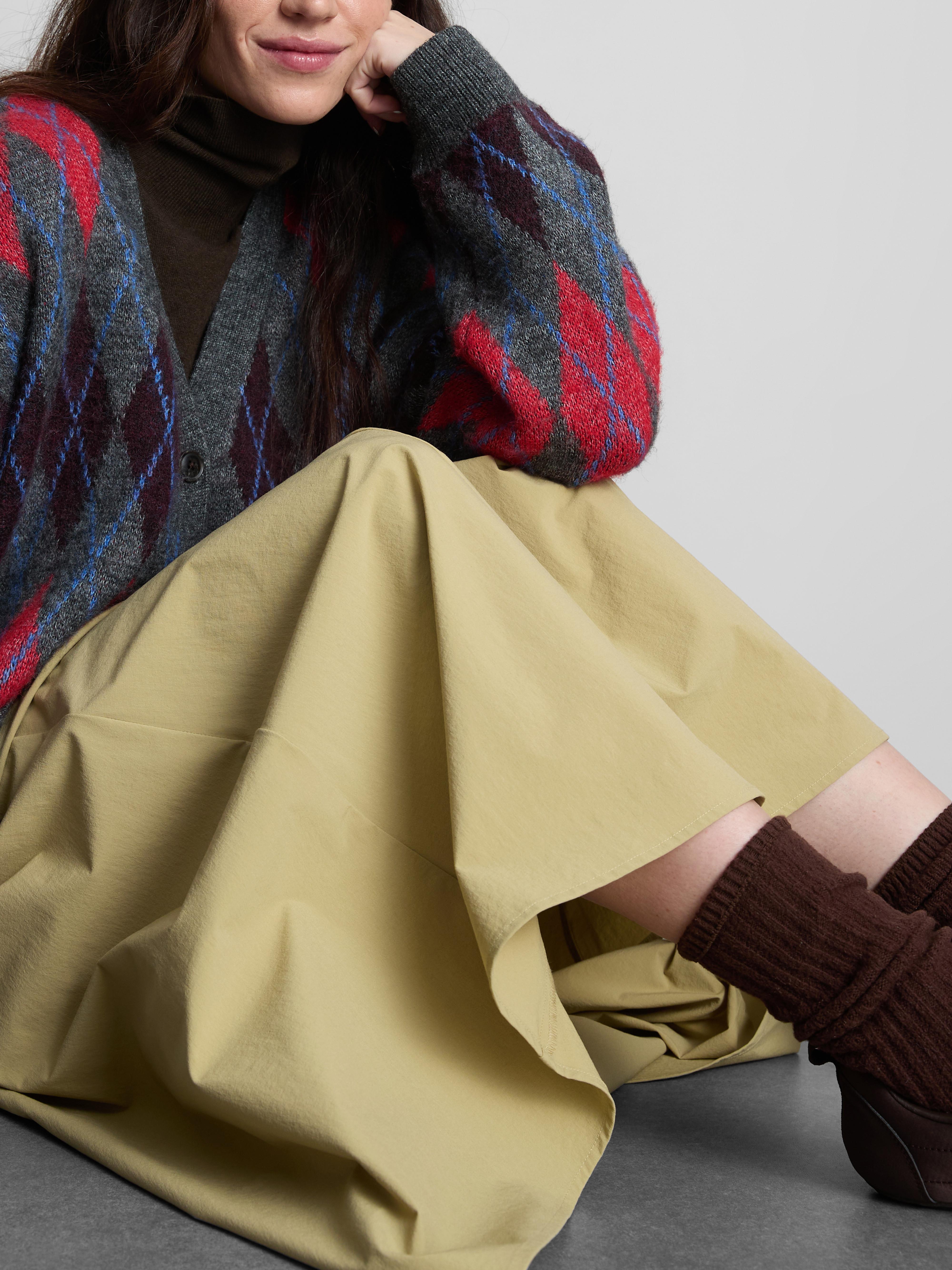 Women's Beige Circle Midi Skirt