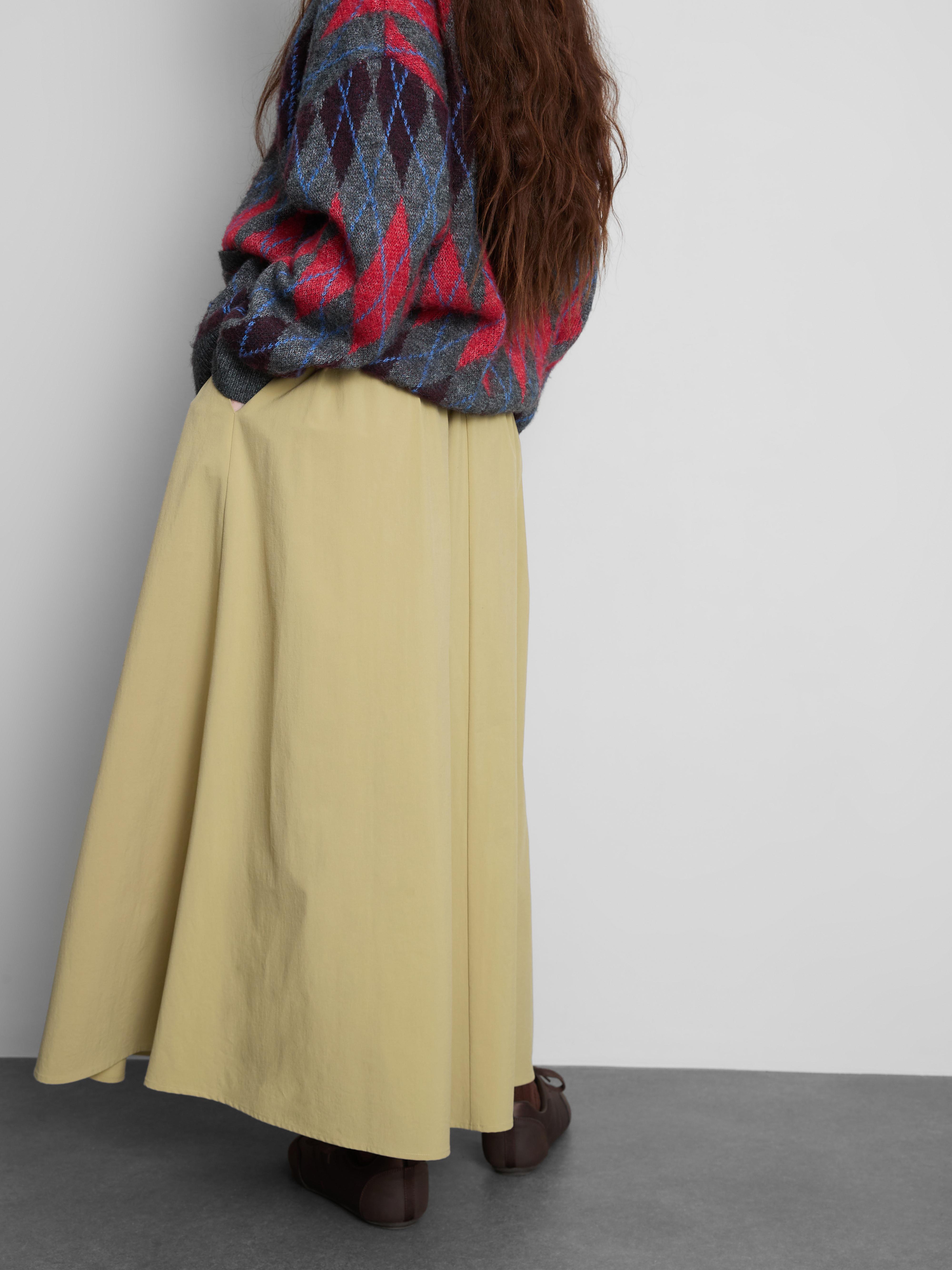 Women's Beige Circle Midi Skirt