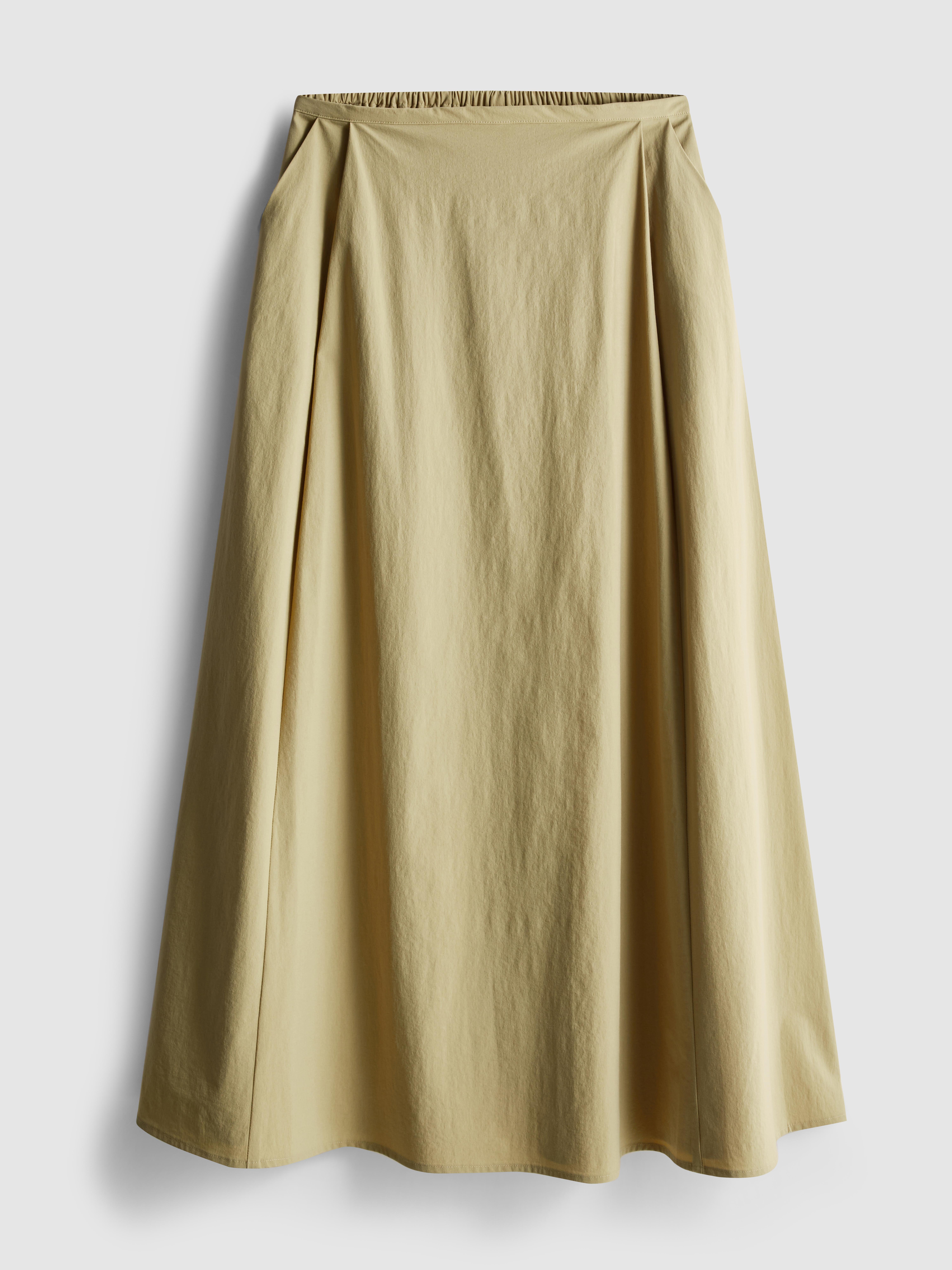 Women's Beige Circle Midi Skirt