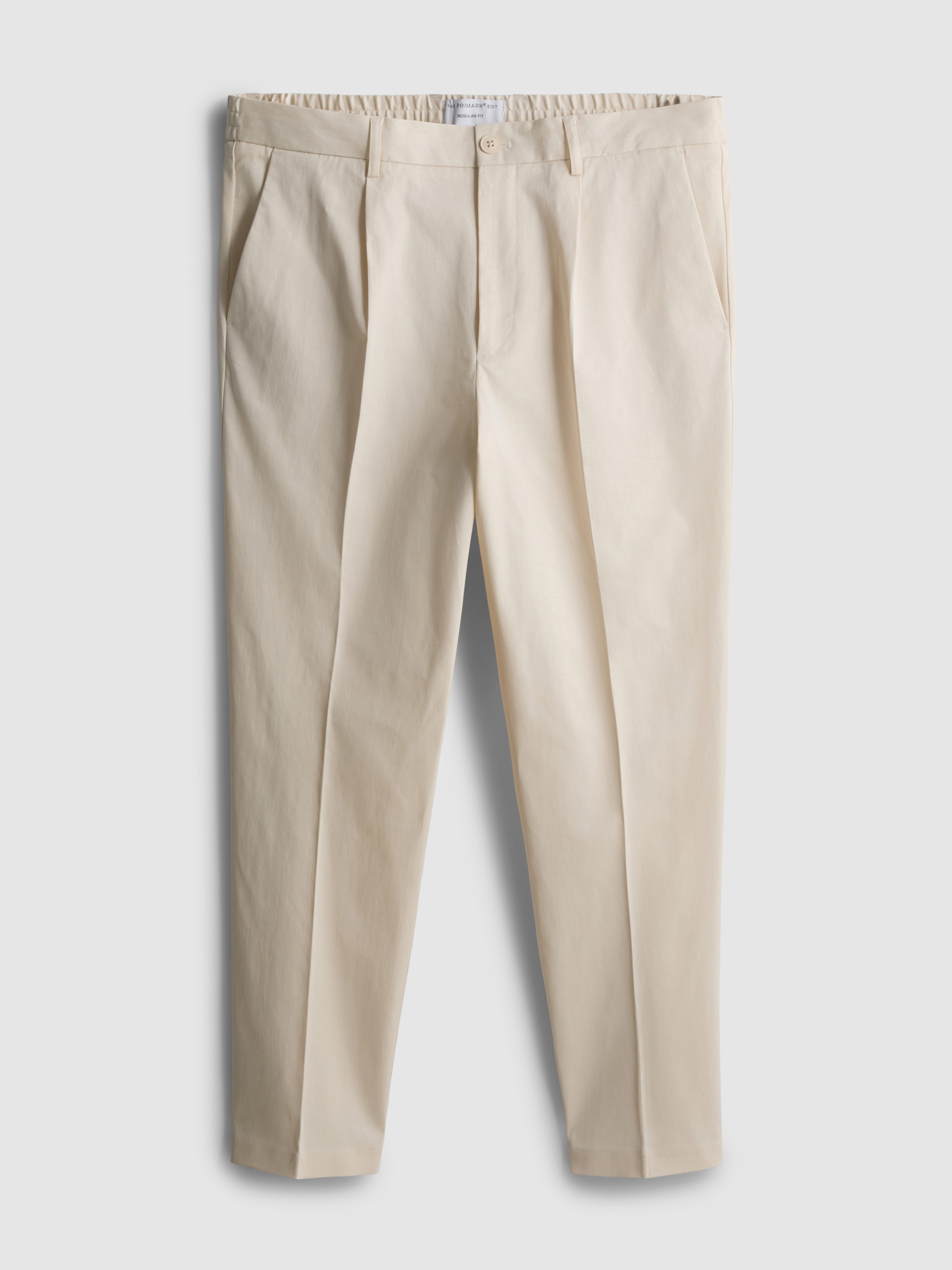 The Edit Slim Fit Peached Pants White