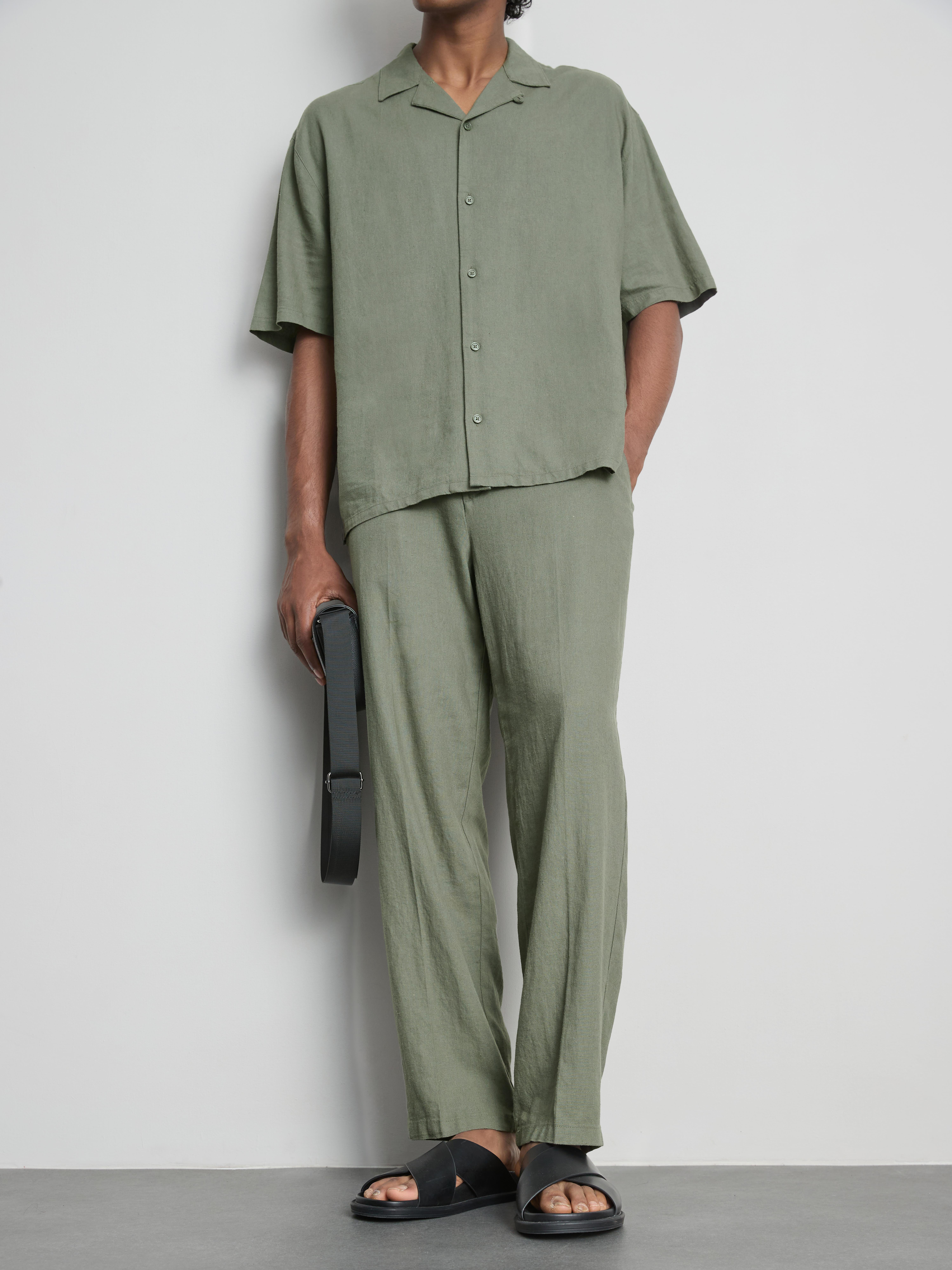 Relaxte broek van linnenmix The Edit