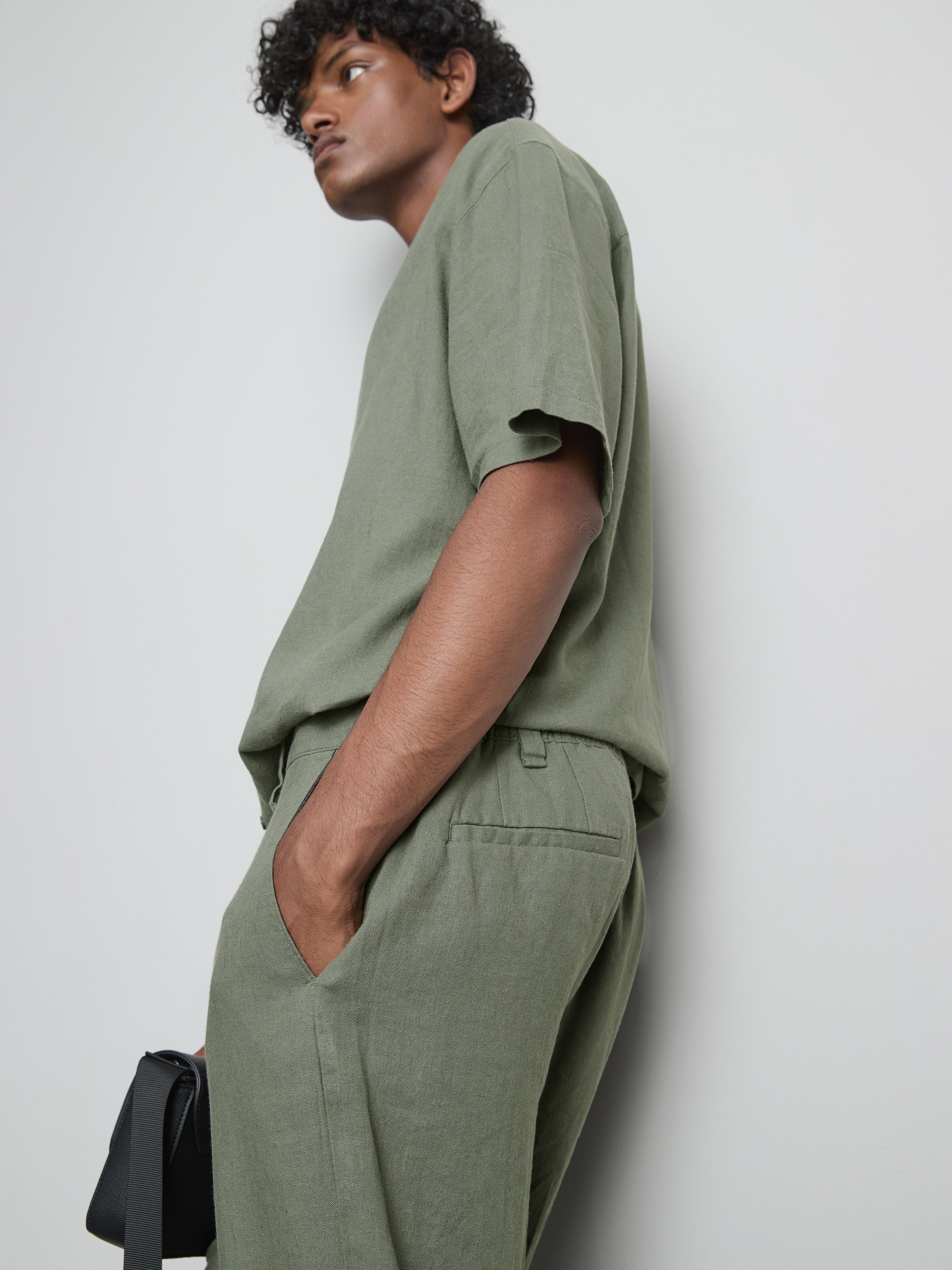 Relaxte broek van linnenmix The Edit
