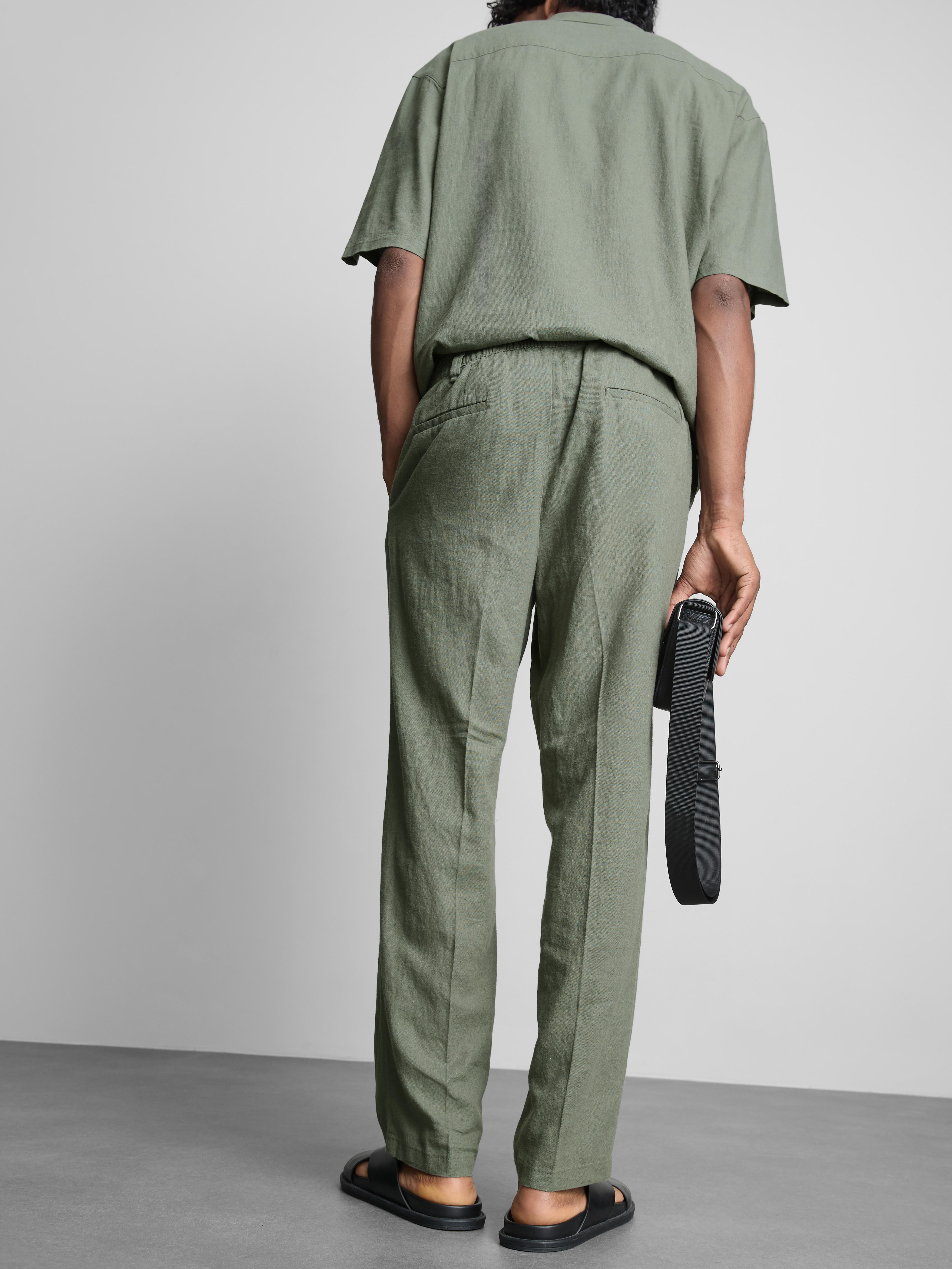 Relaxte broek van linnenmix The Edit