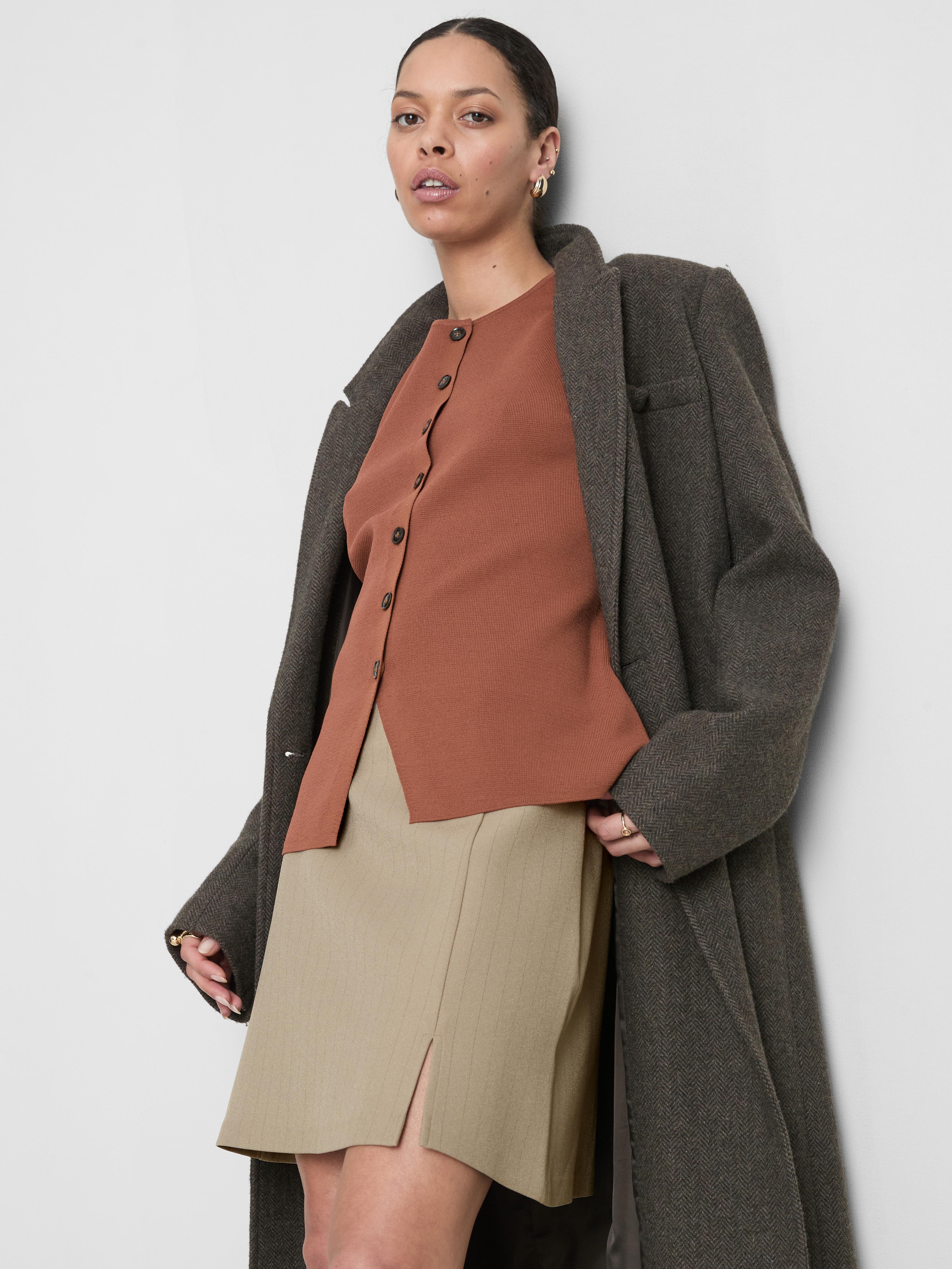 Pinstripe A-Line Mini Skirt