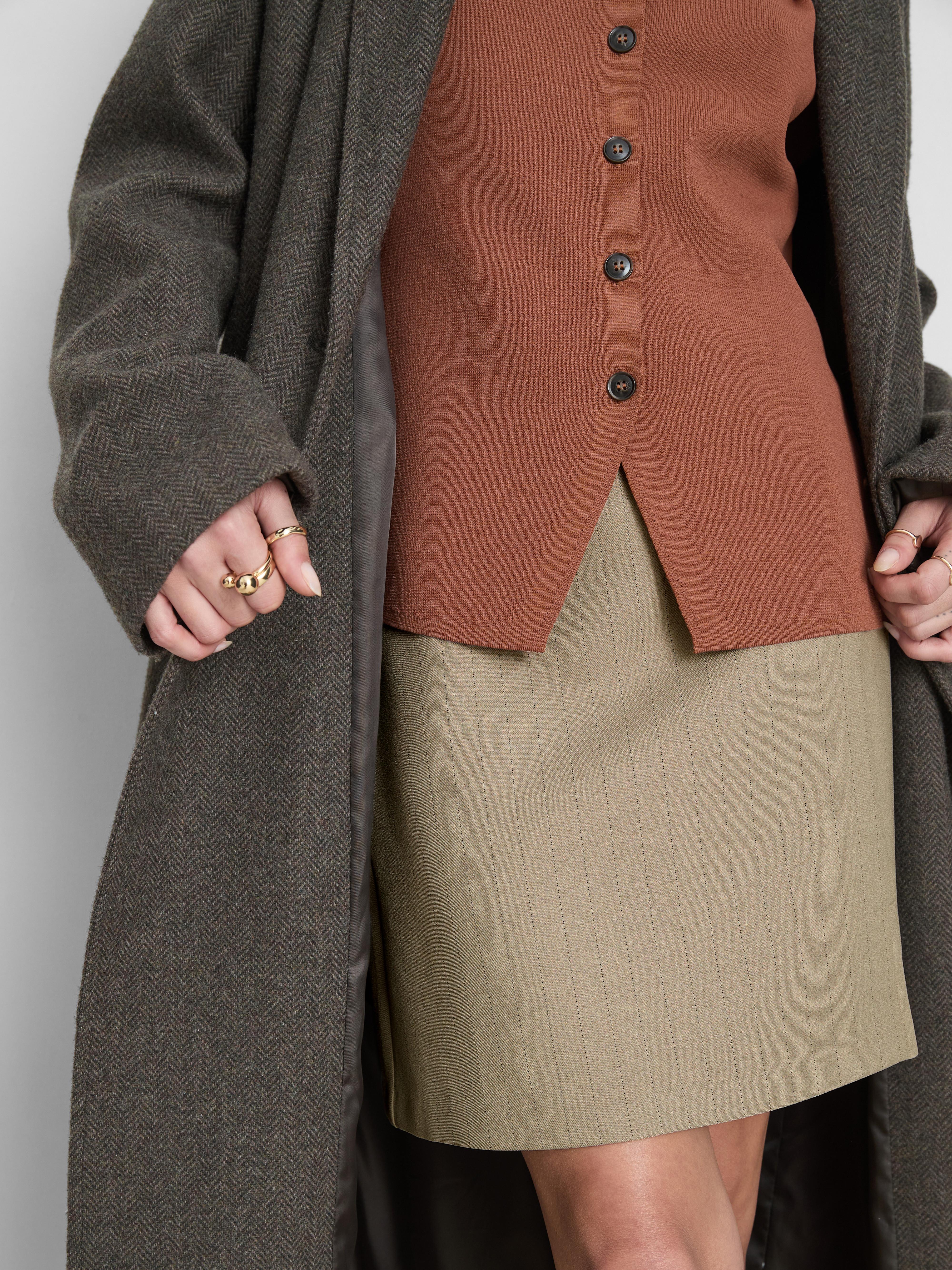 Pinstripe A-Line Mini Skirt