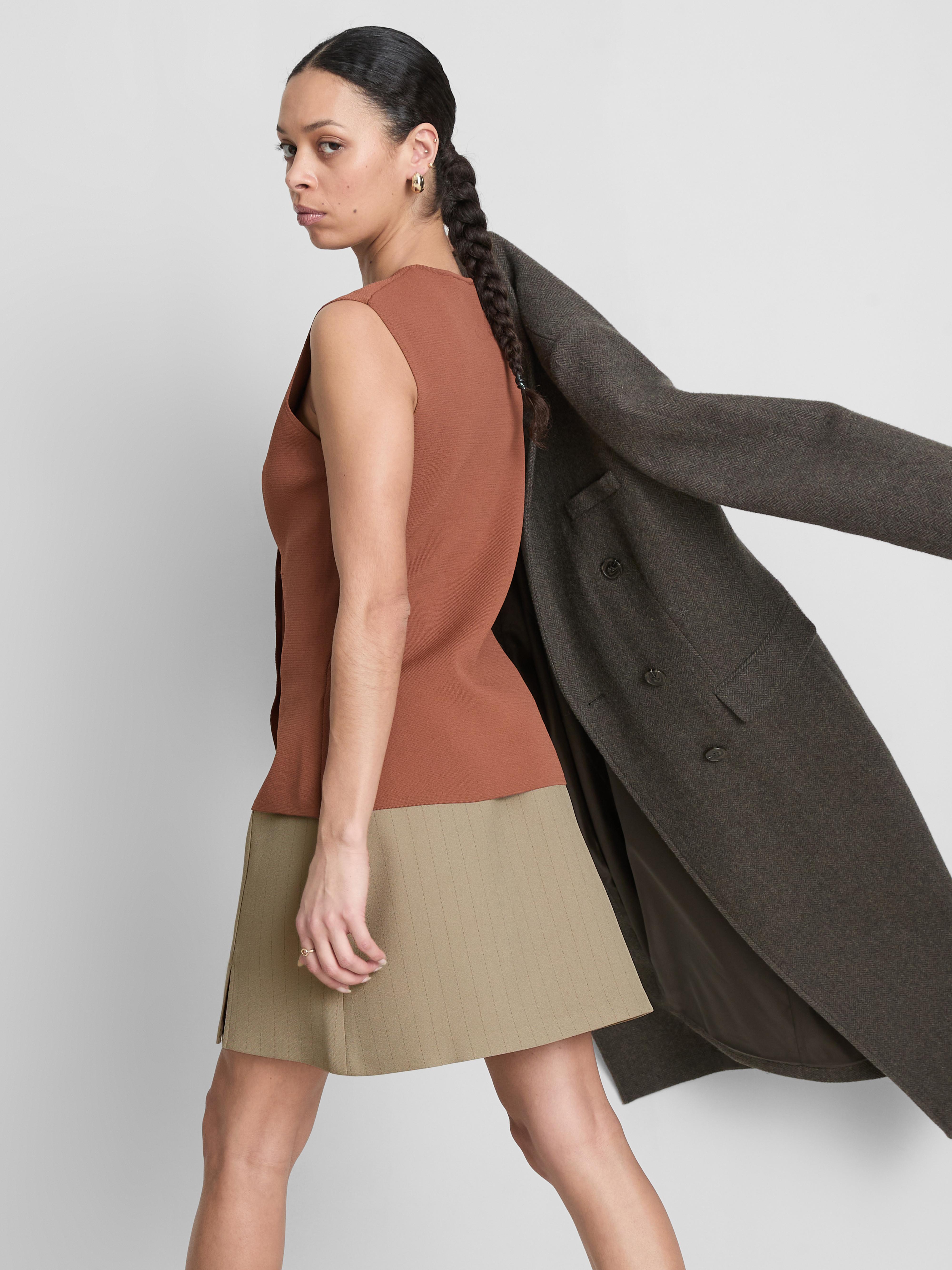 Pinstripe A-Line Mini Skirt