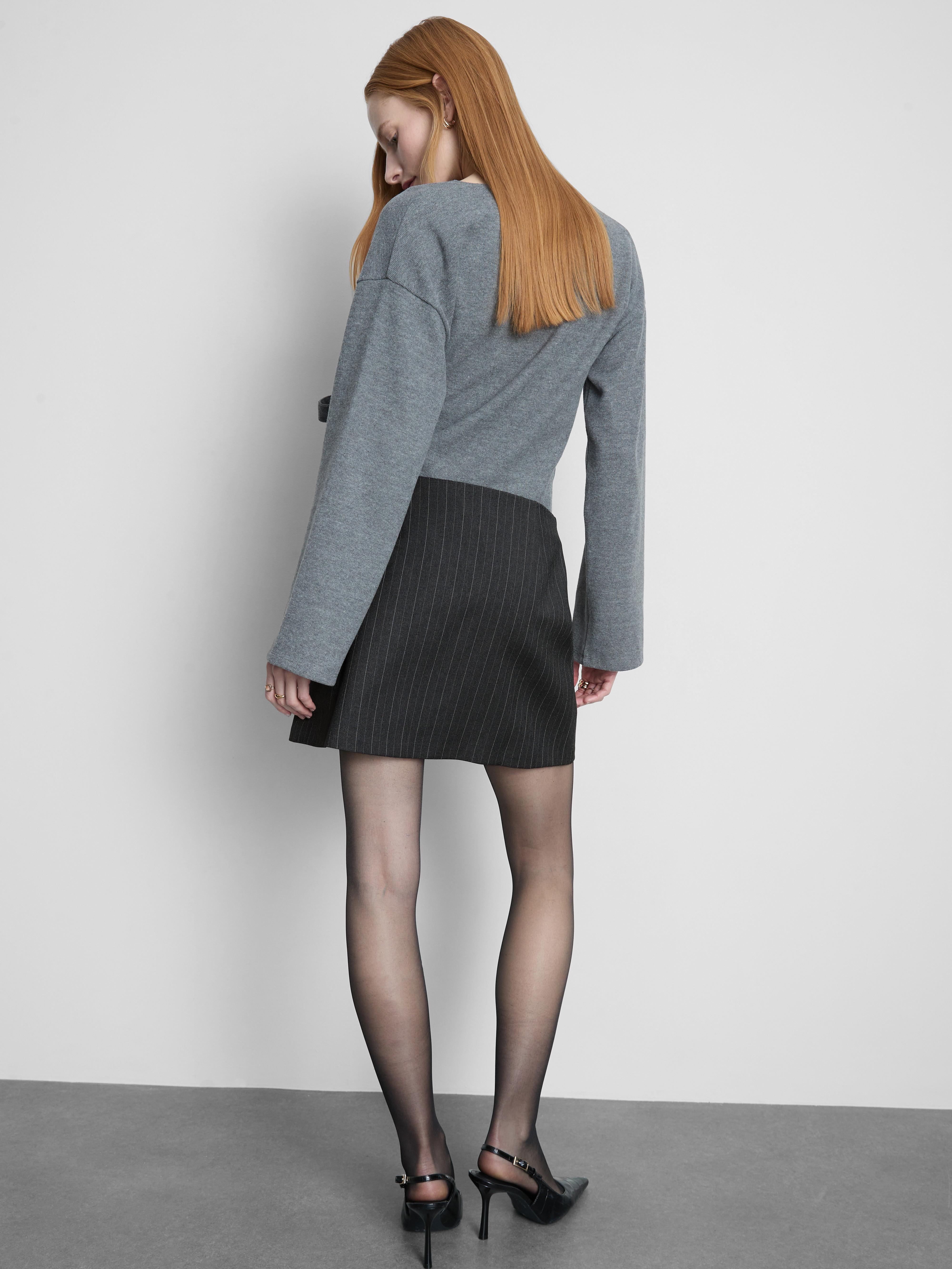 Pinstripe A-Line Mini Skirt