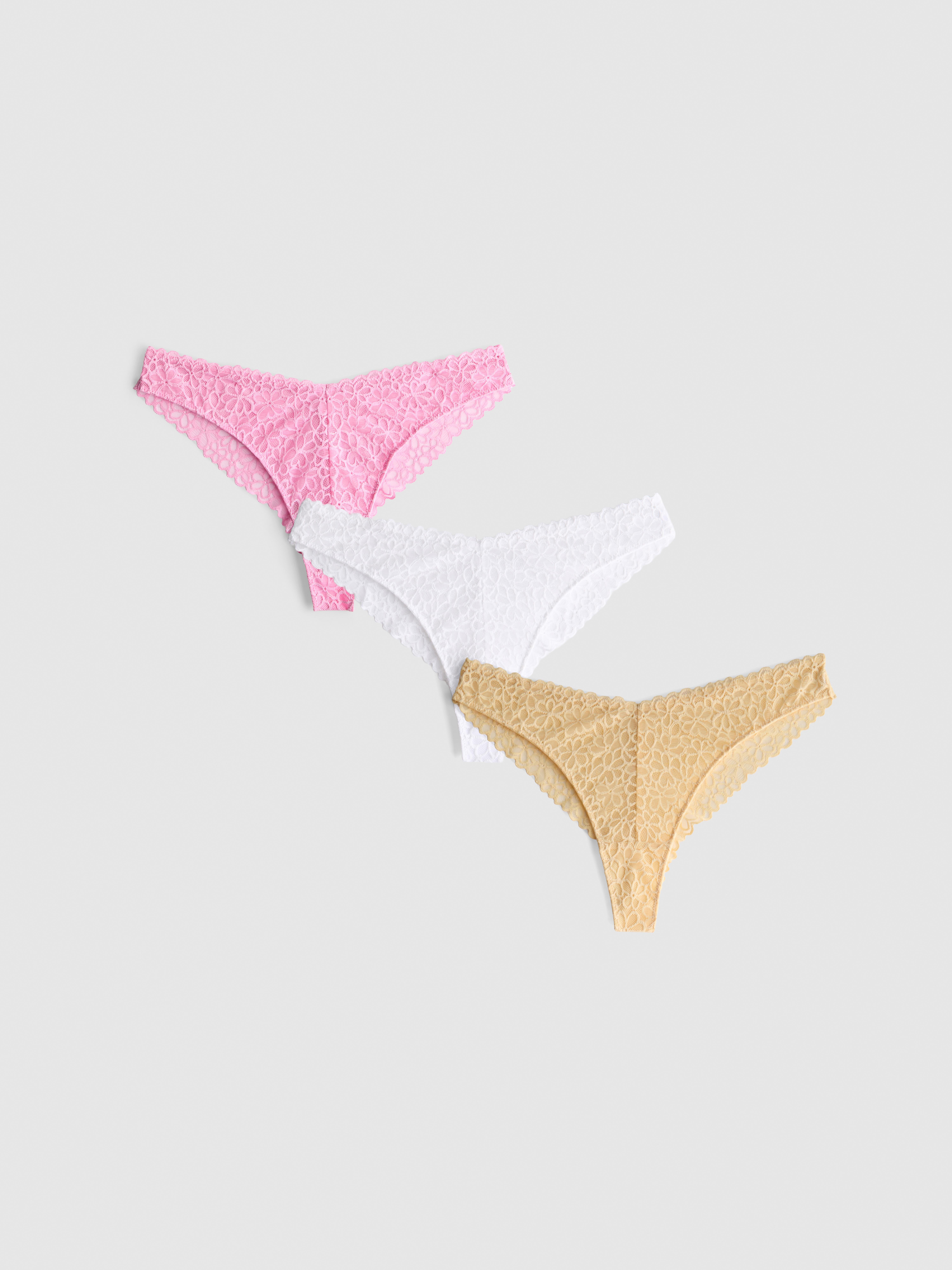 Lot de 3 strings brésiliens en dentelle