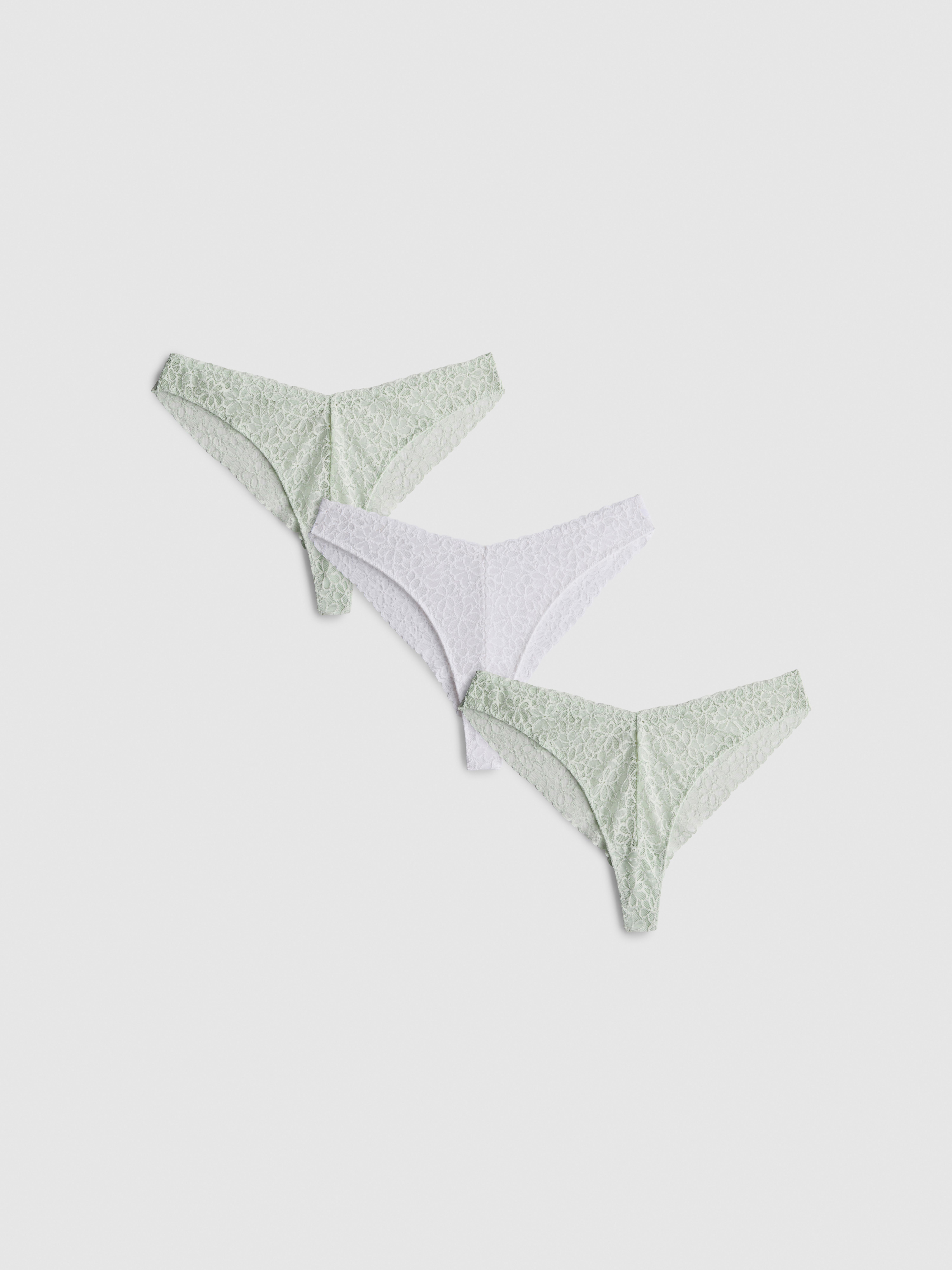 3pk Lace Brazilian Thongs