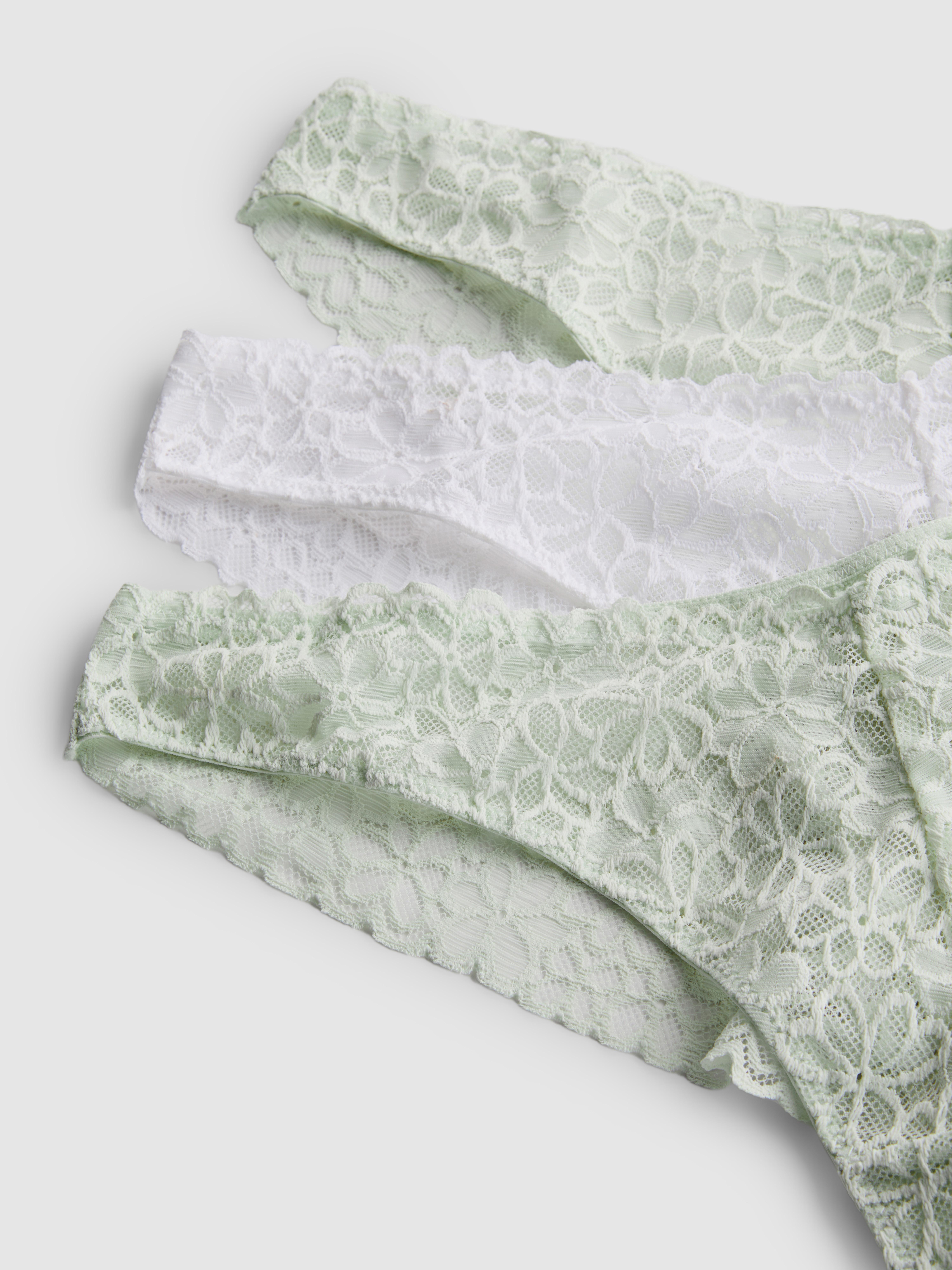 3pk Lace Brazilian Thongs