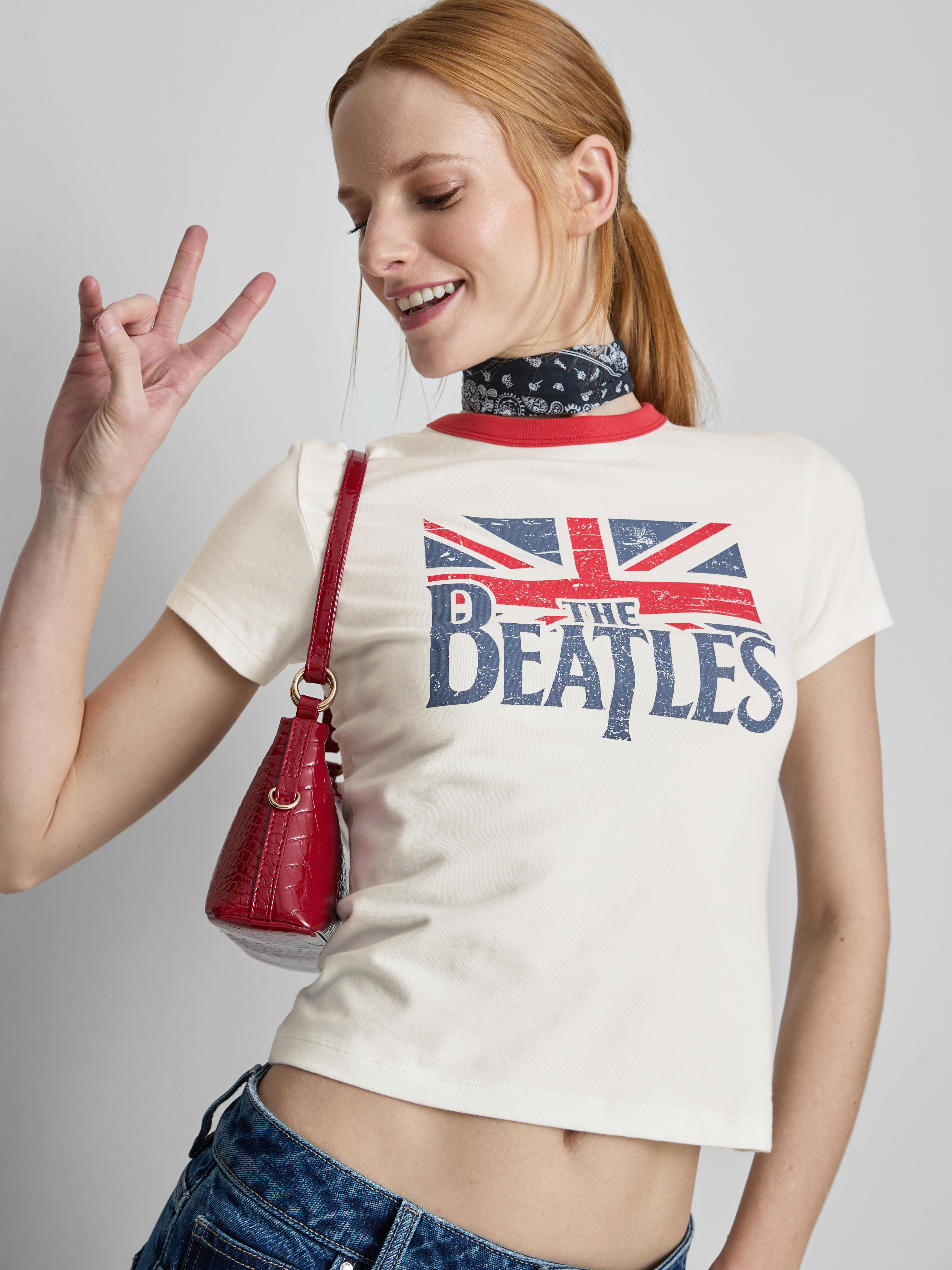 Katoenrijk baby-T-shirt met The Beatles-print