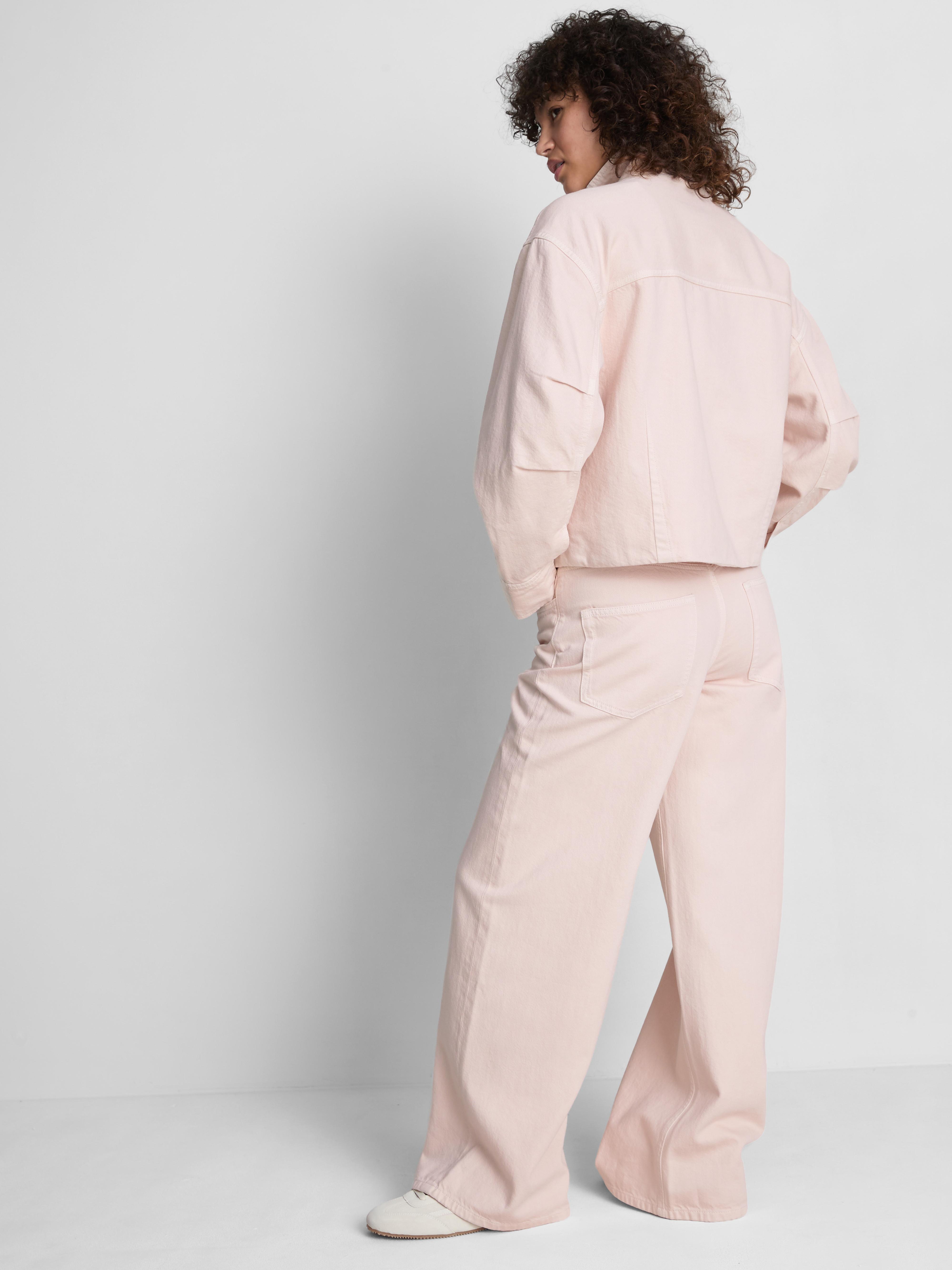 Cotton Denim Funnel Neck Jacket