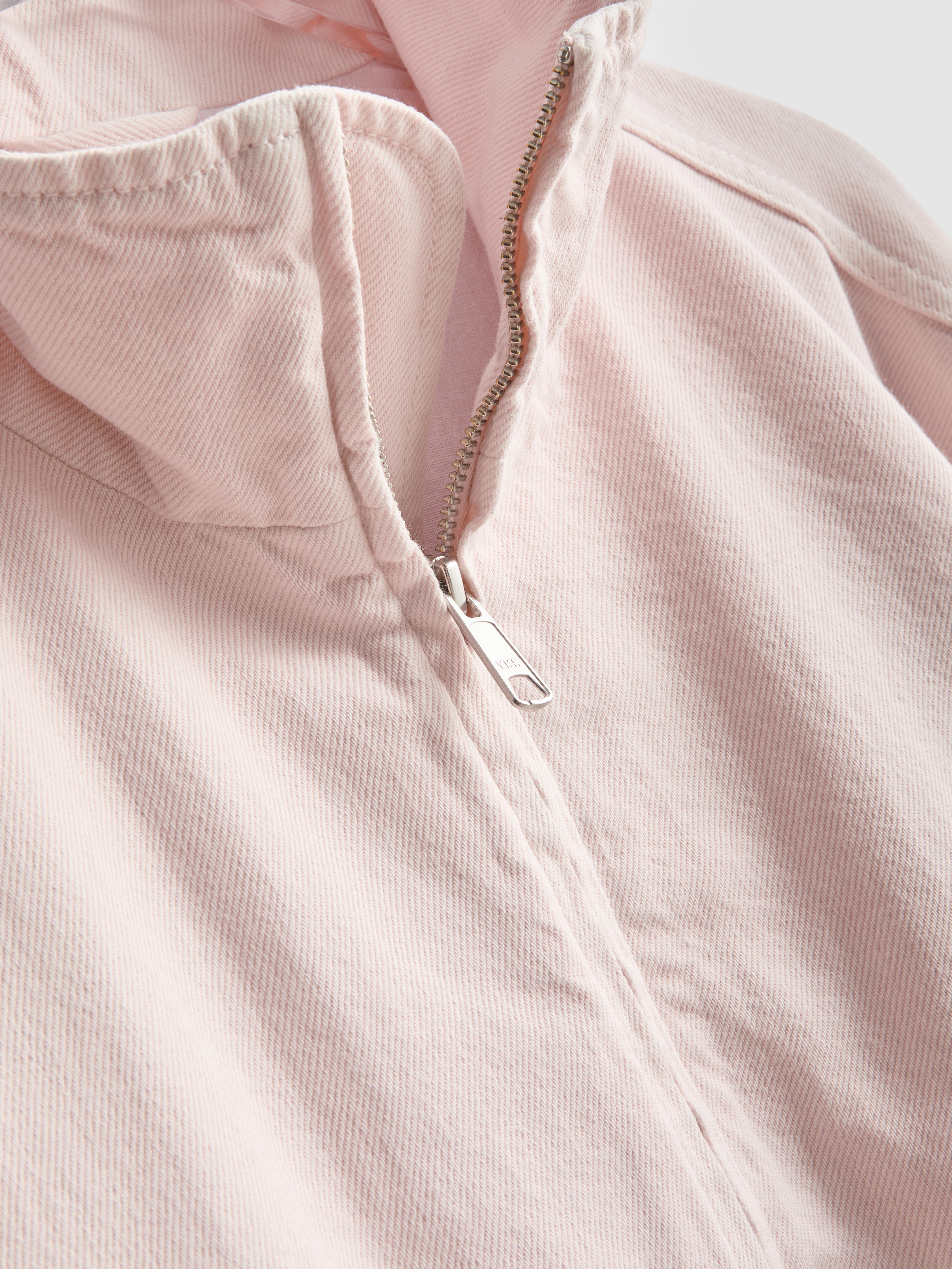 Cotton Denim Funnel Neck Jacket