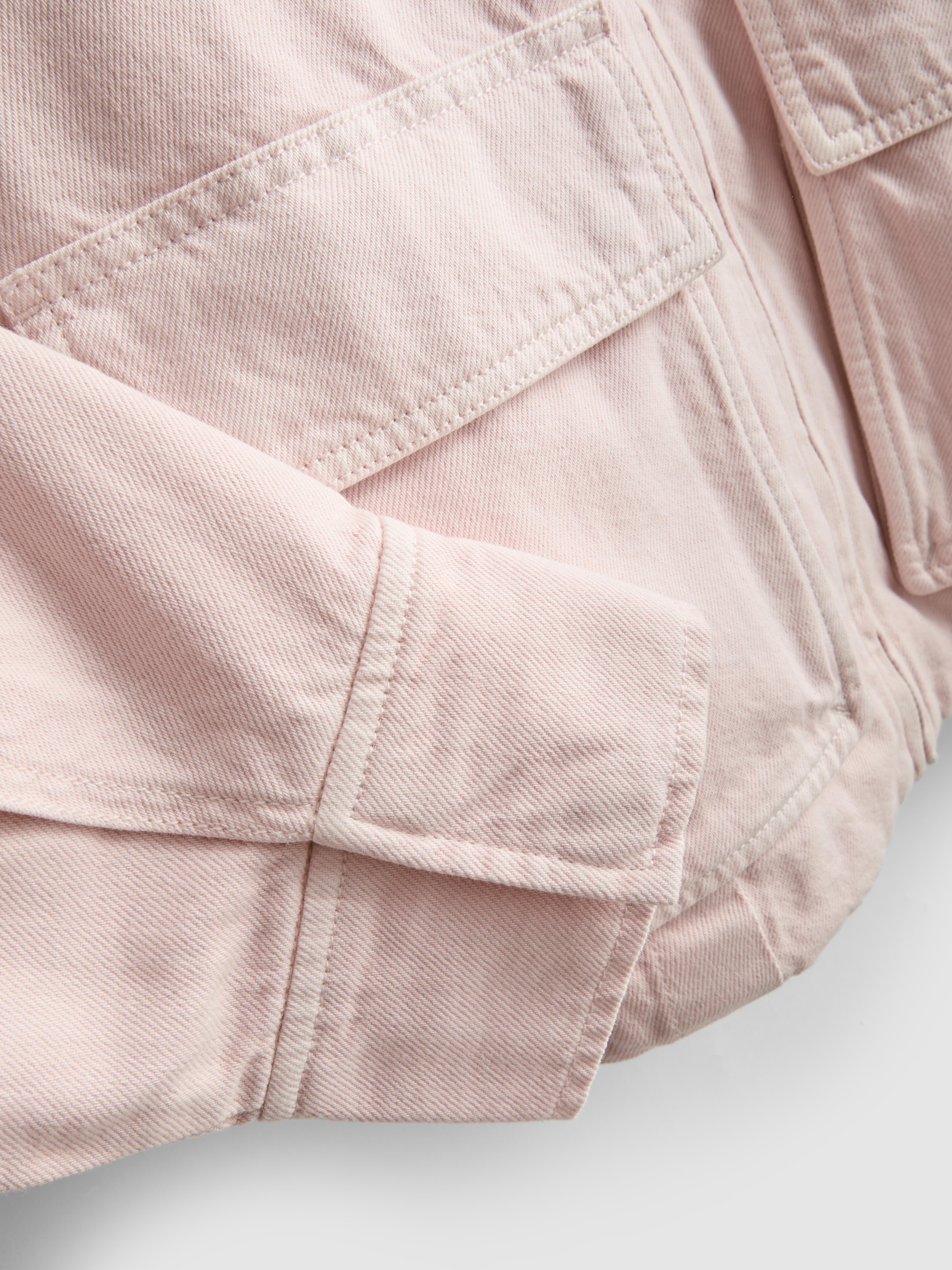 Cotton Denim Funnel Neck Jacket