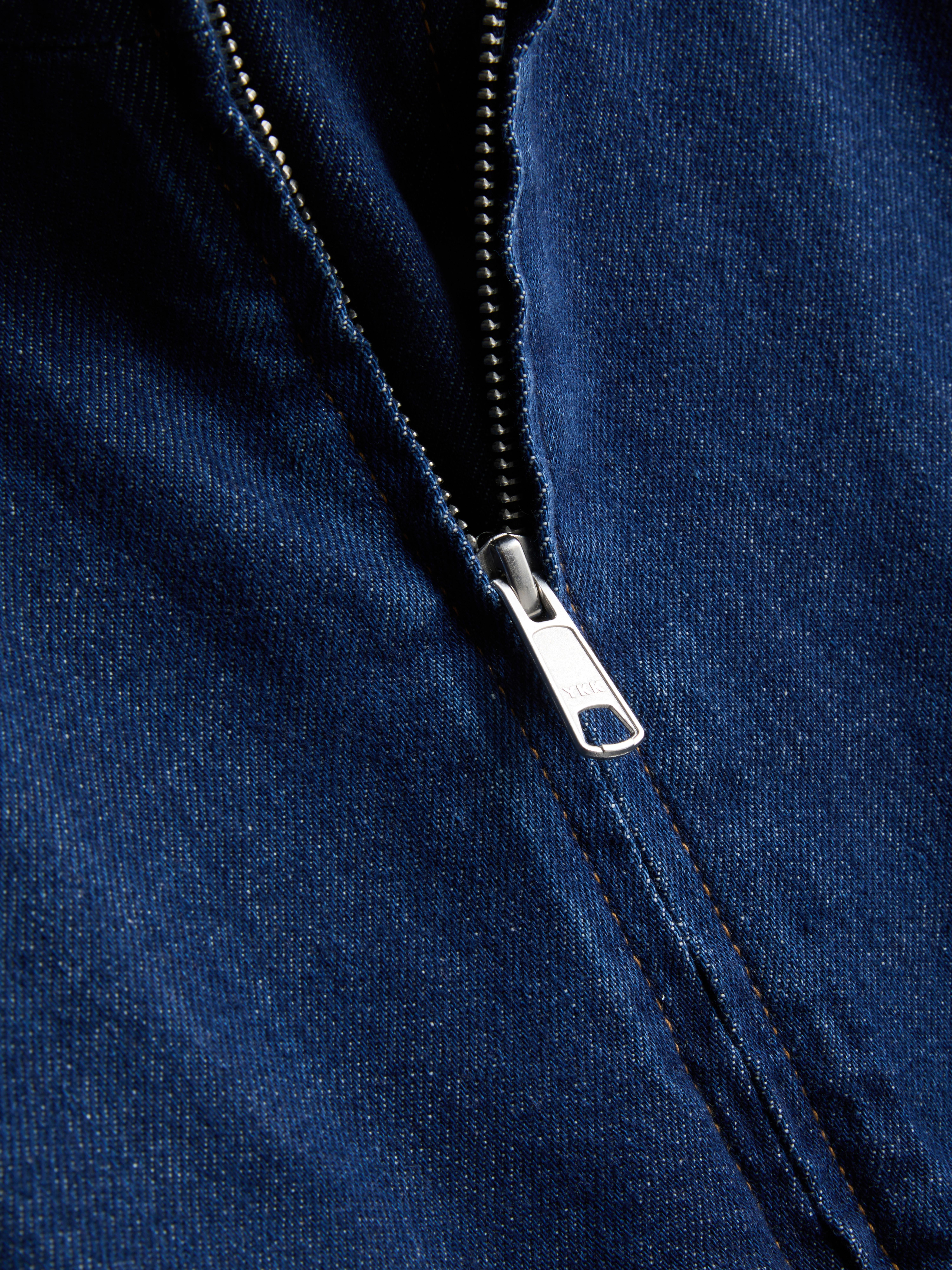 Cotton Denim Funnel Neck Jacket