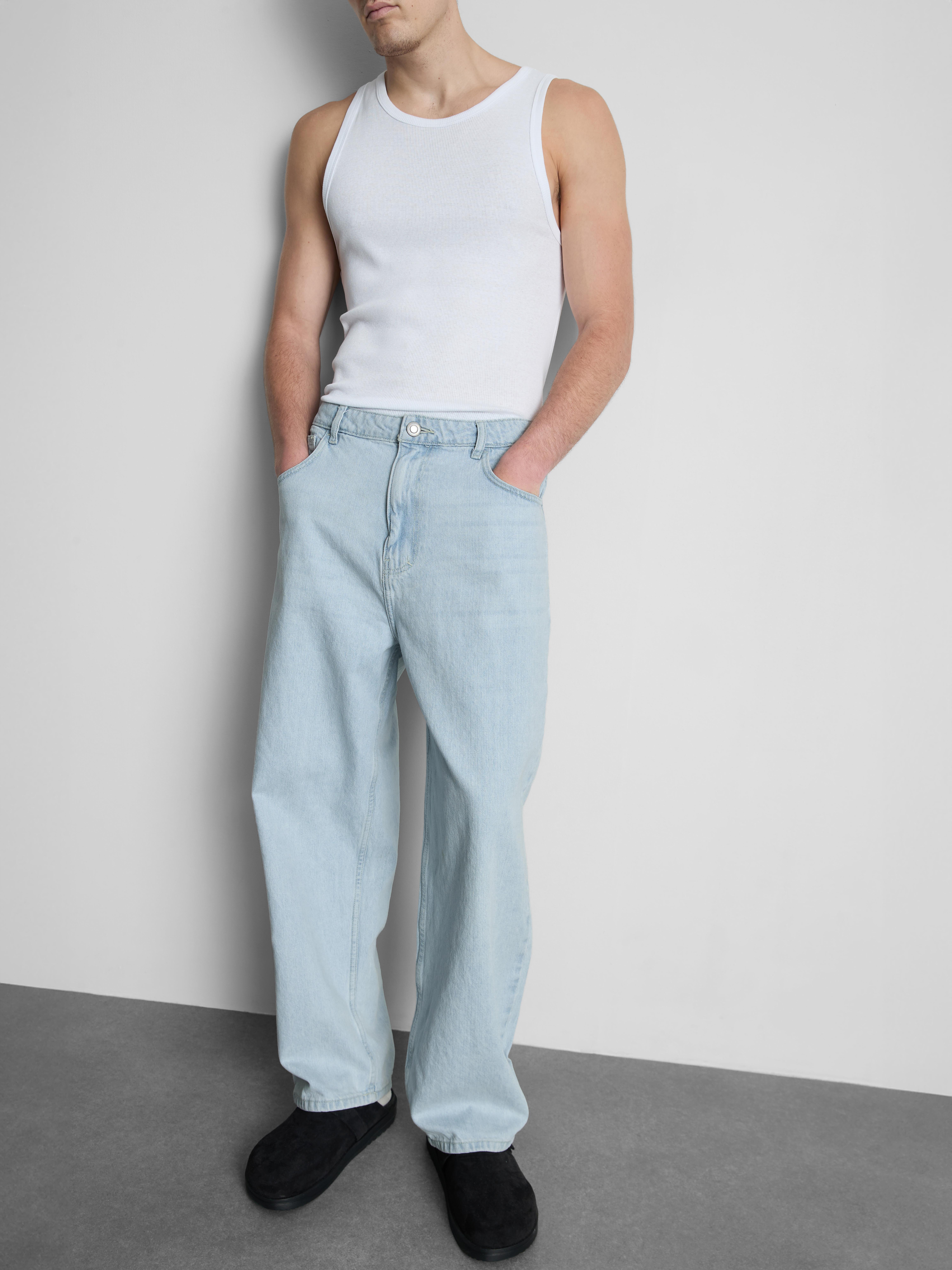 Jean large taille mi-haute