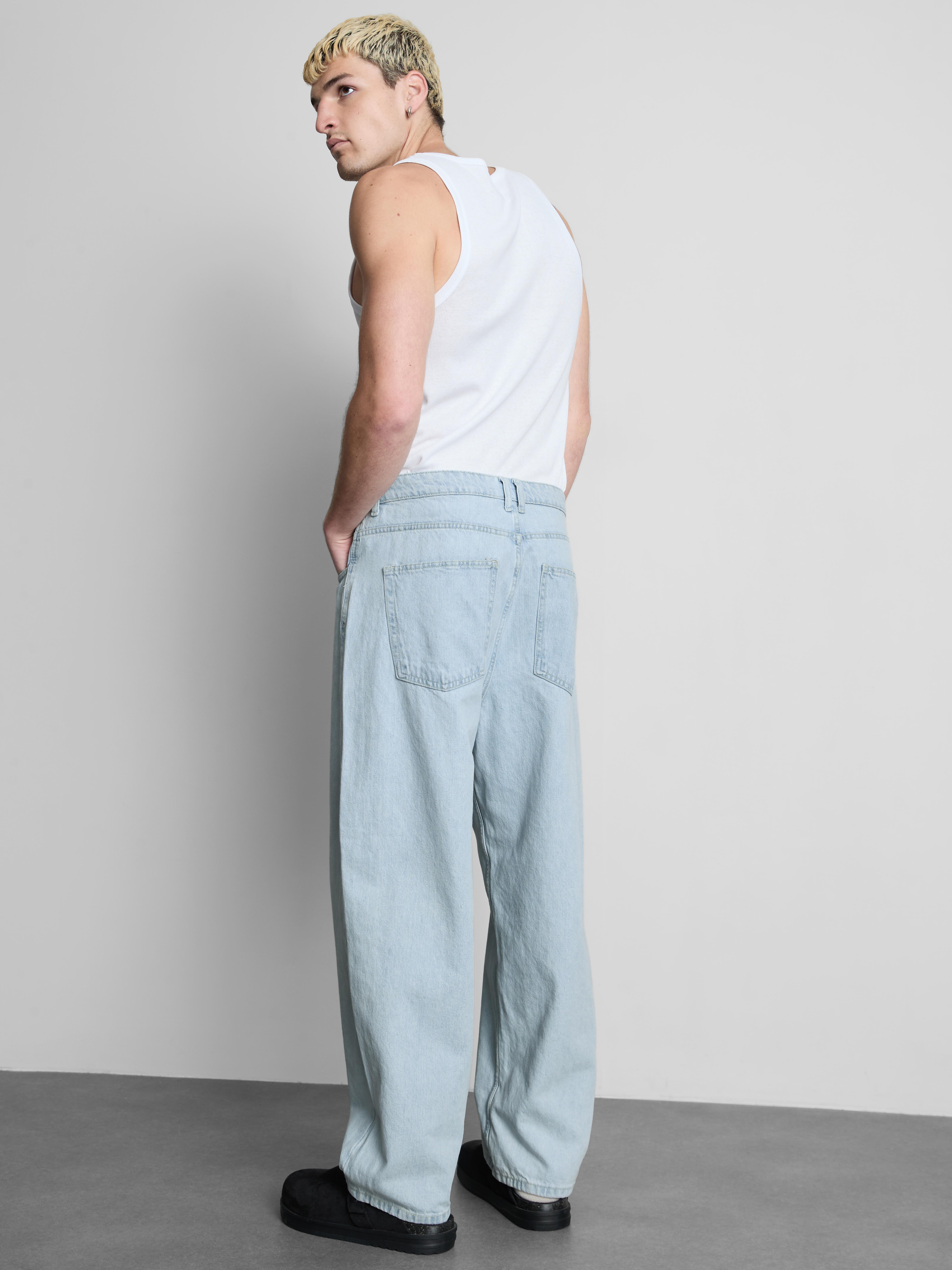 Jean large taille mi-haute