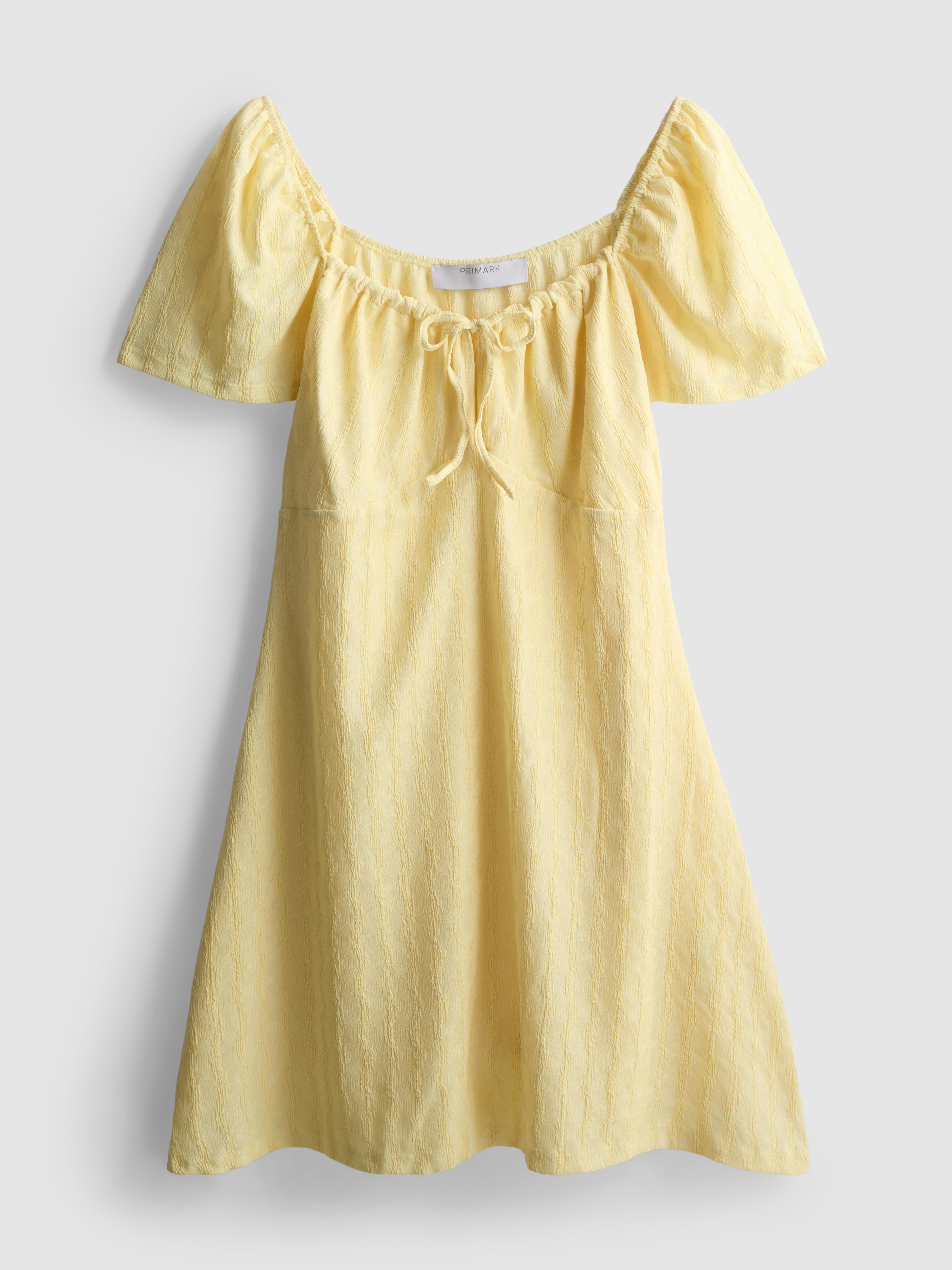 Women's Yellow Crochet Embroidered Beach Mini Dress | Primark