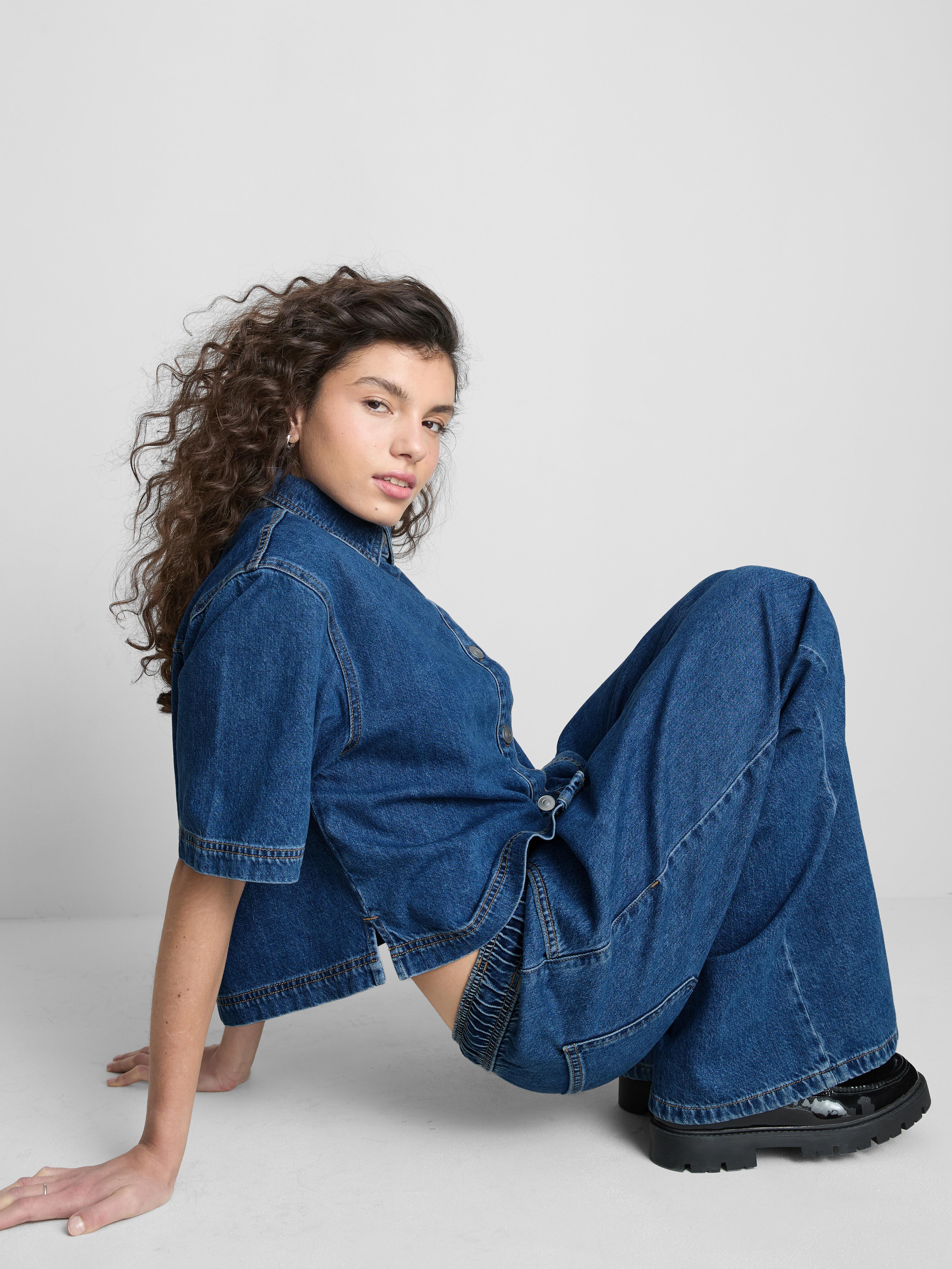 The Primark Scene | Cropped Denim Button-Down Shirt