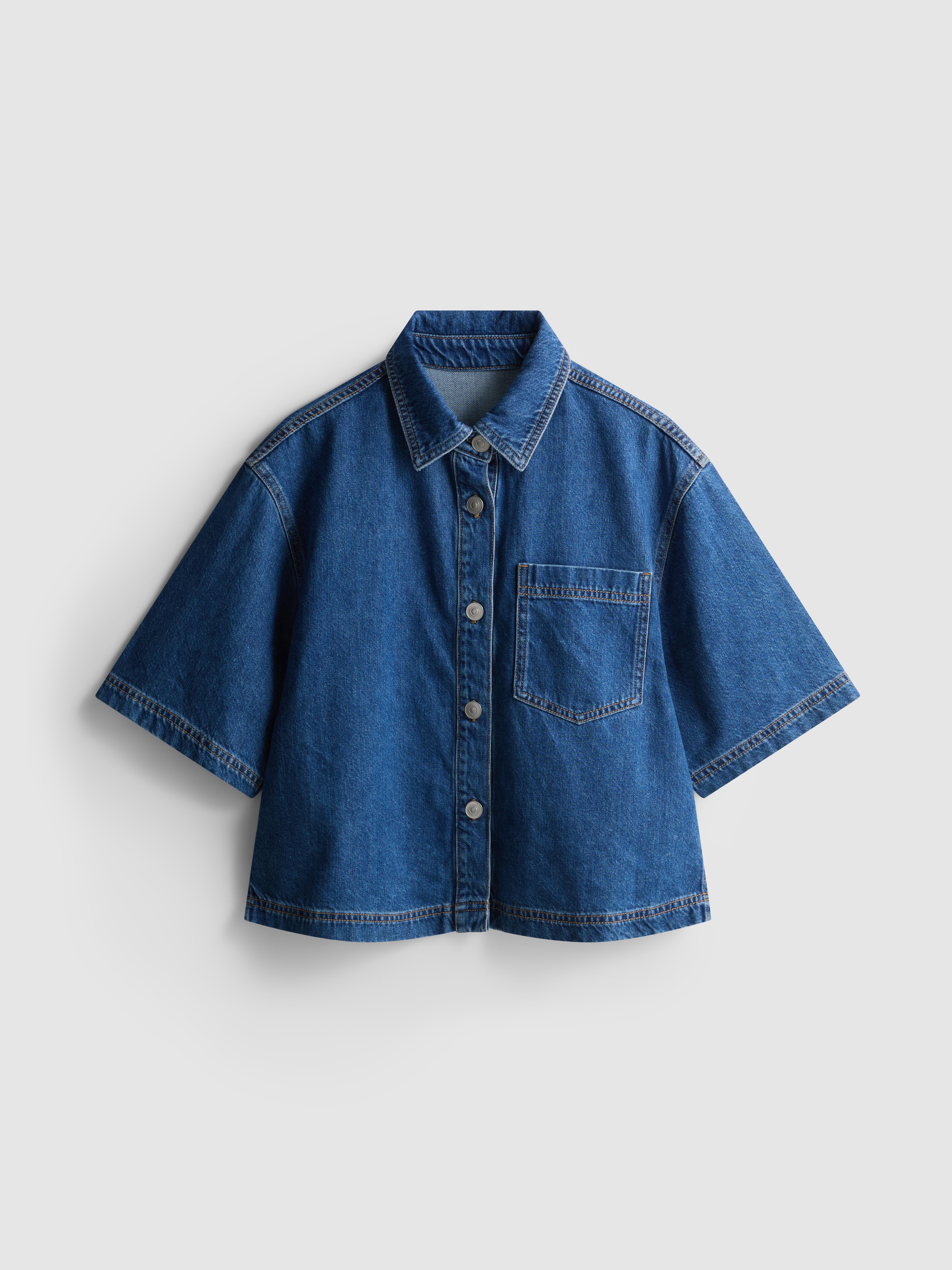 The Primark Scene | Cropped Denim Button-Down Shirt