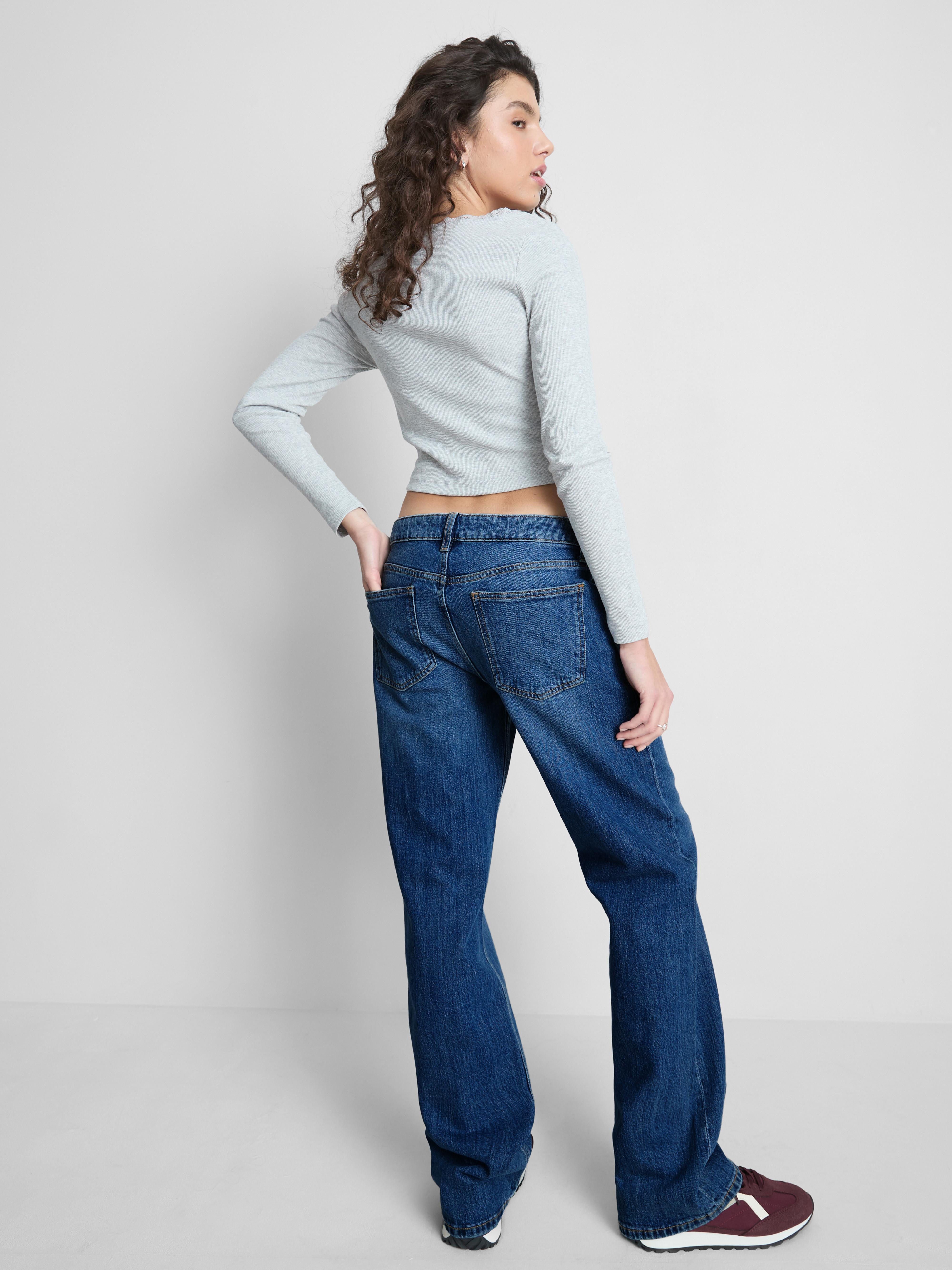 Women's Blue Heather The Primark Scene | Low-Rise Straight-Leg Jeans