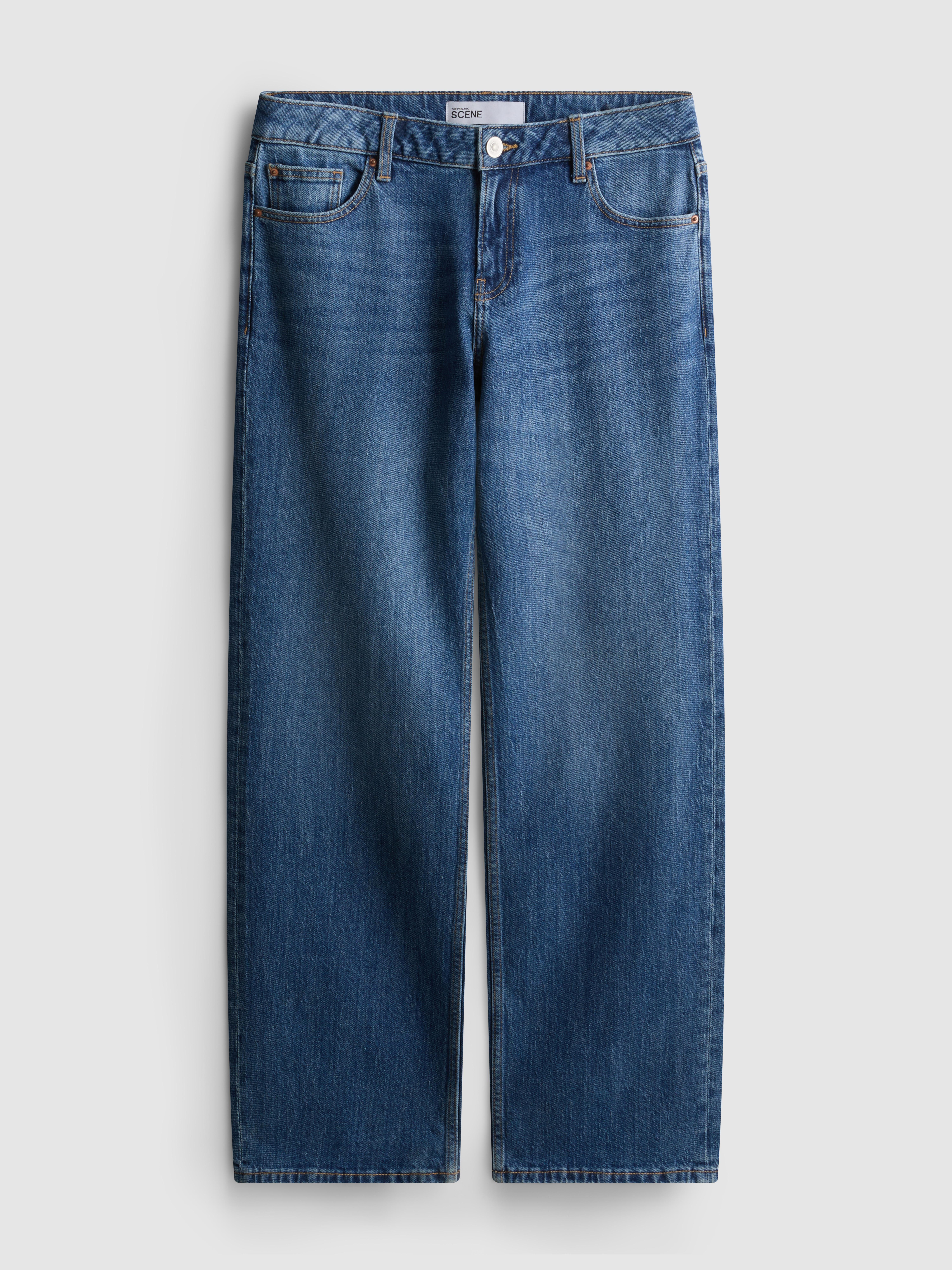 Women's Blue Heather The Primark Scene | Low-Rise Straight-Leg Jeans