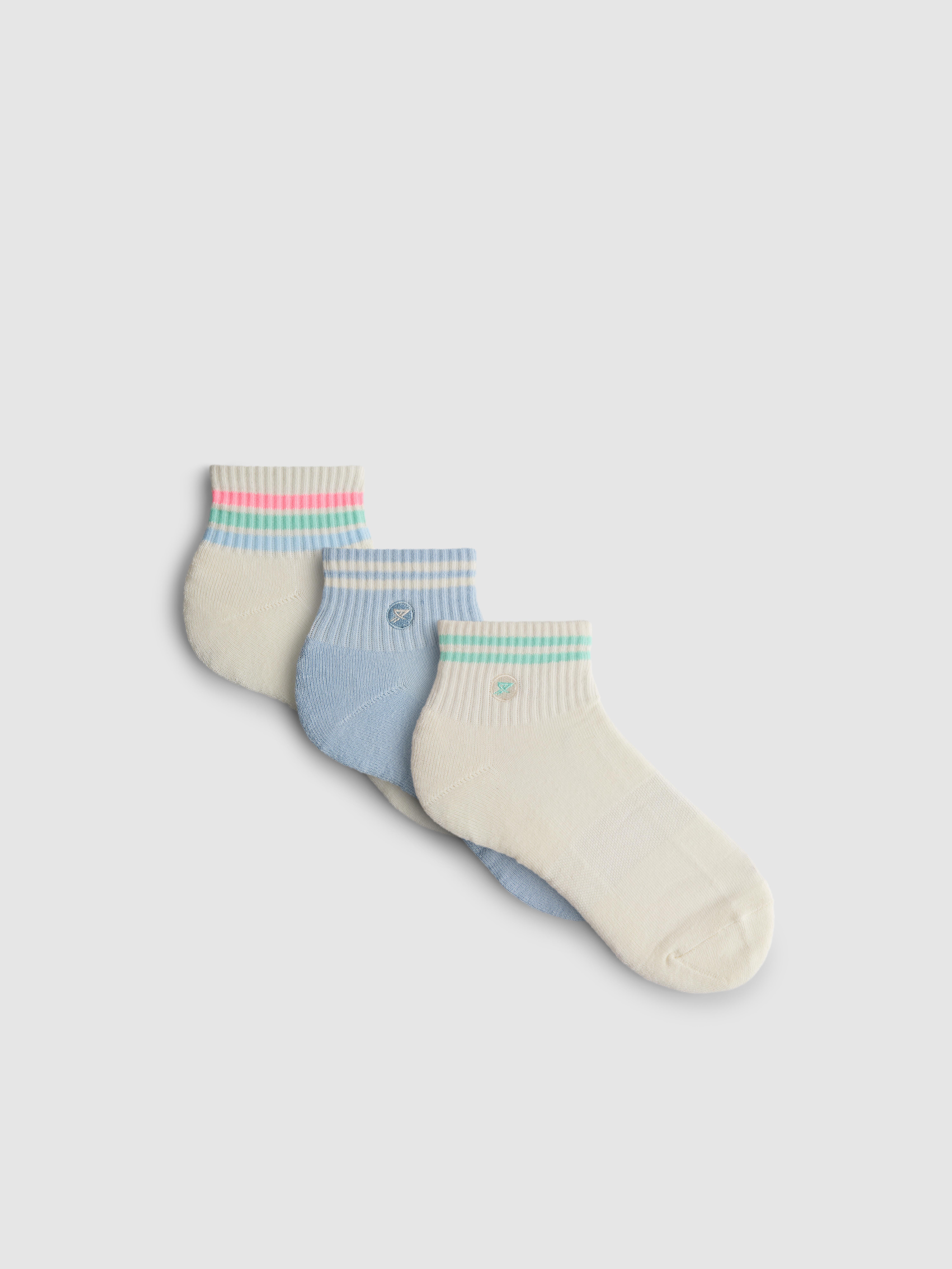3pk Quarter Crew Sports Socks