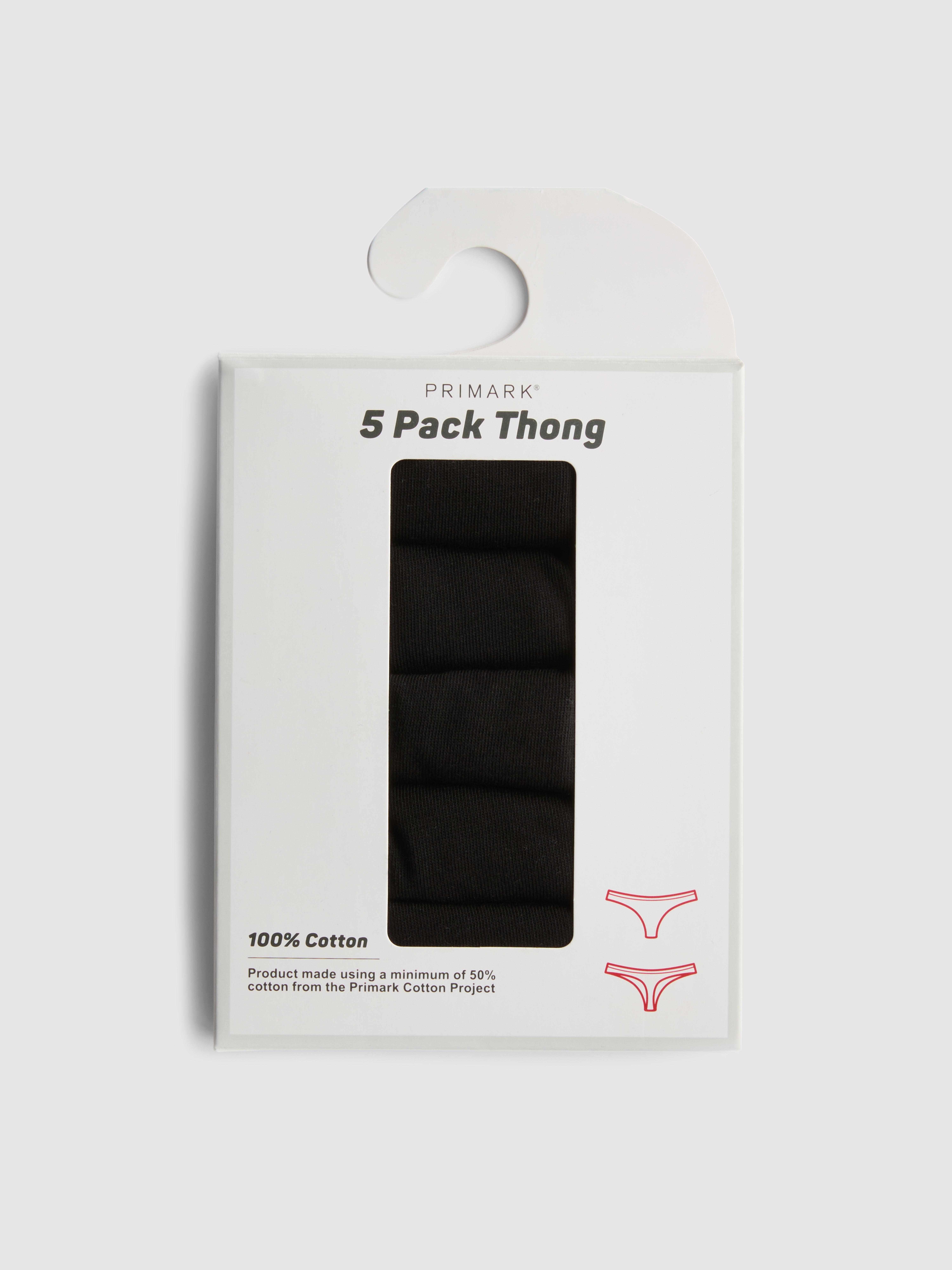 5pk Pure Cotton Thongs