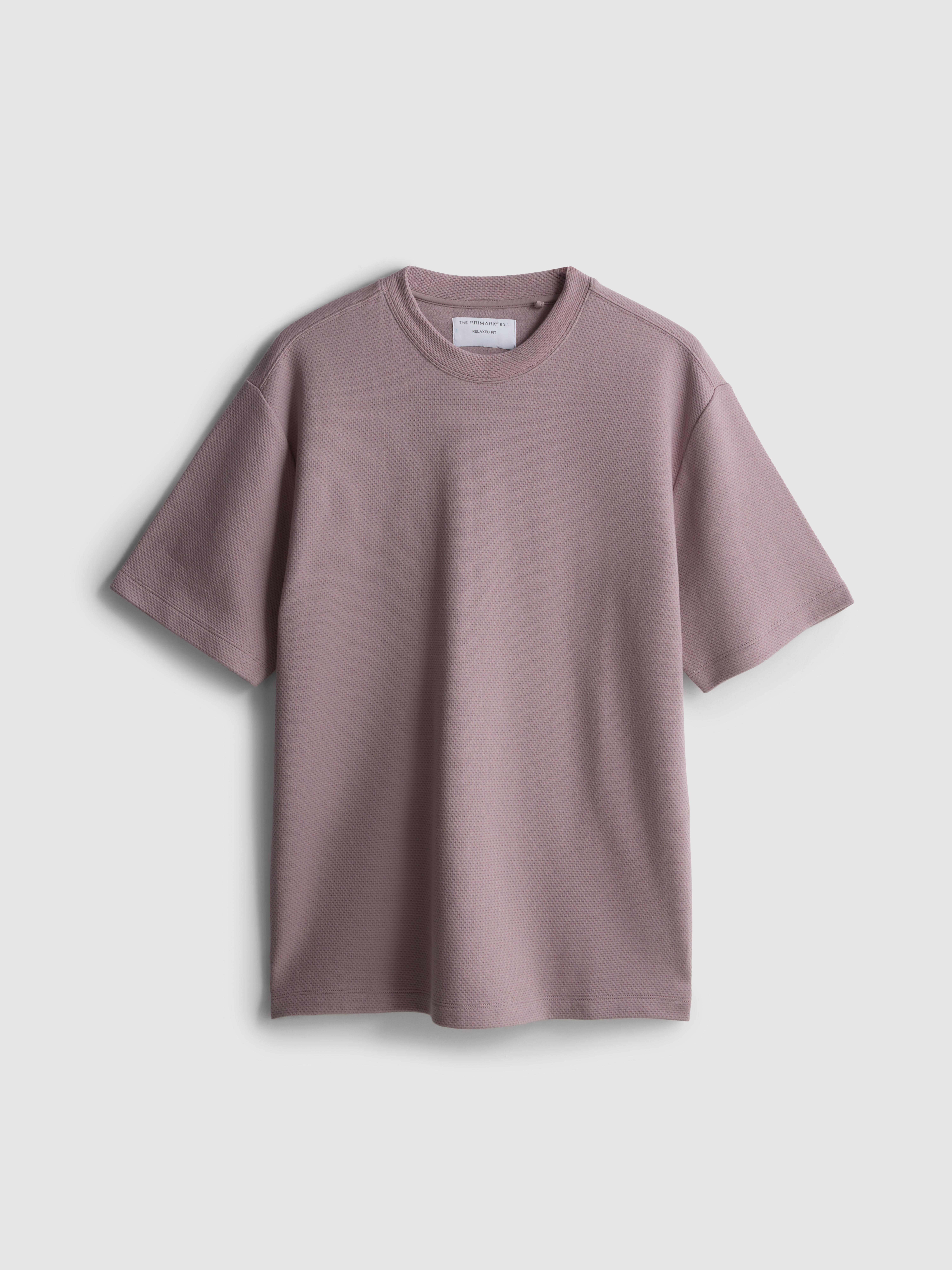 The Edit Textured Cotton T-Shirt Light Pink